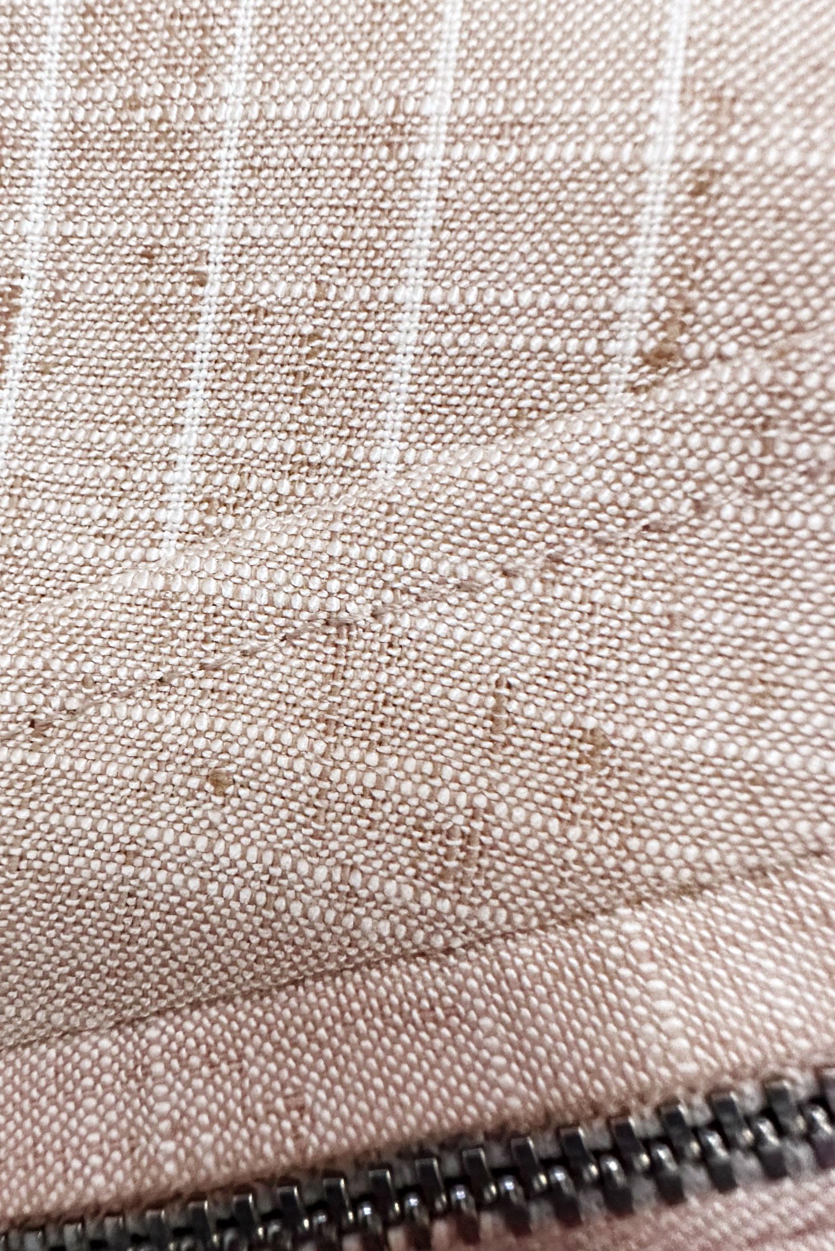 Tesettür giyim BEJ ÇİZGİLİ BELİ İP DETAYLI PARDESÜ 10768