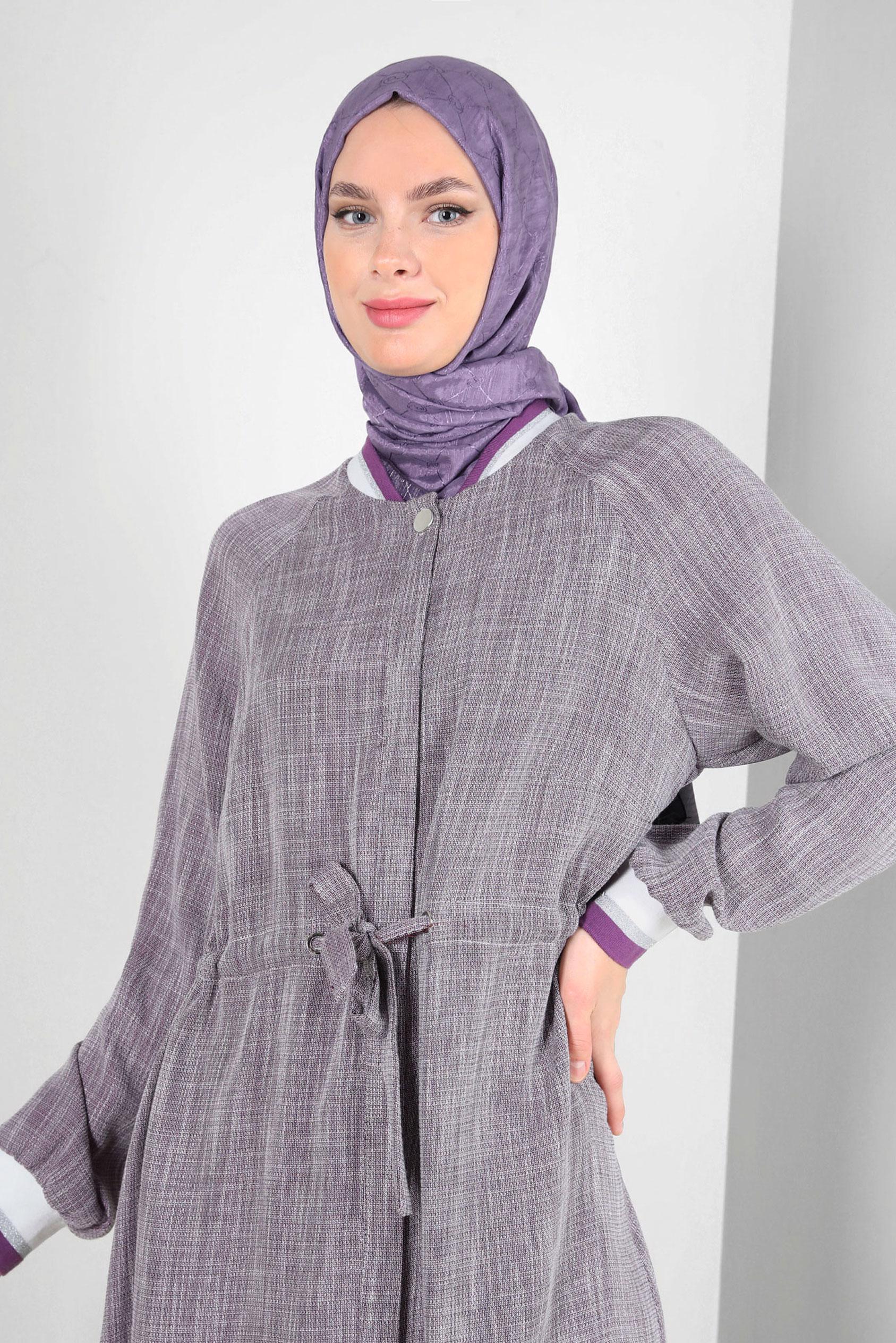 Tesettür giyim MOR ALVİNA PAMUK FLOŞ ŞAL 8242 
