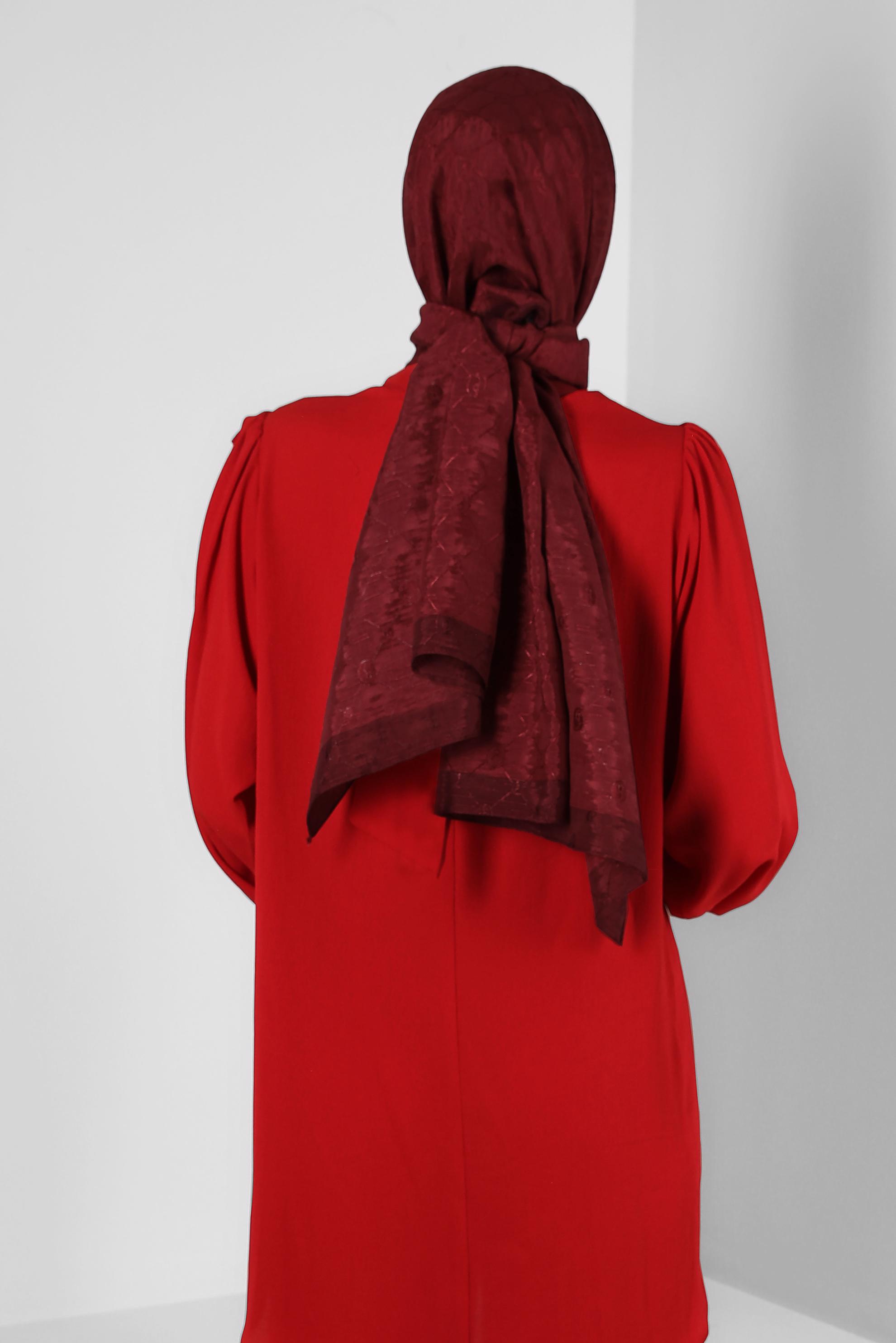 Tesettür giyim BORDO ALVİNA PAMUK FLOŞ ŞAL 8242 