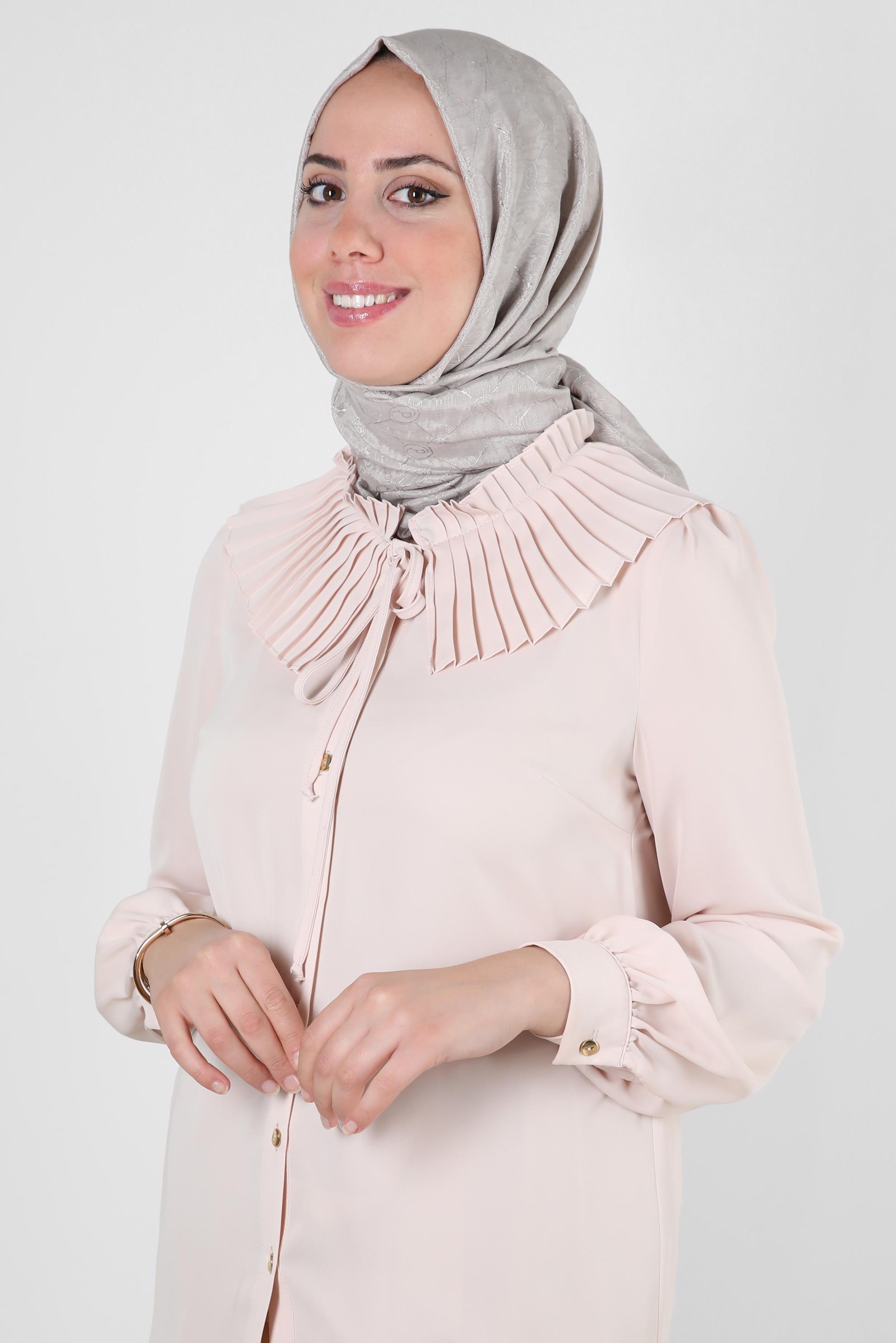 Tesettür giyim BEJ ALVİNA PAMUK FLOŞ ŞAL 8242 