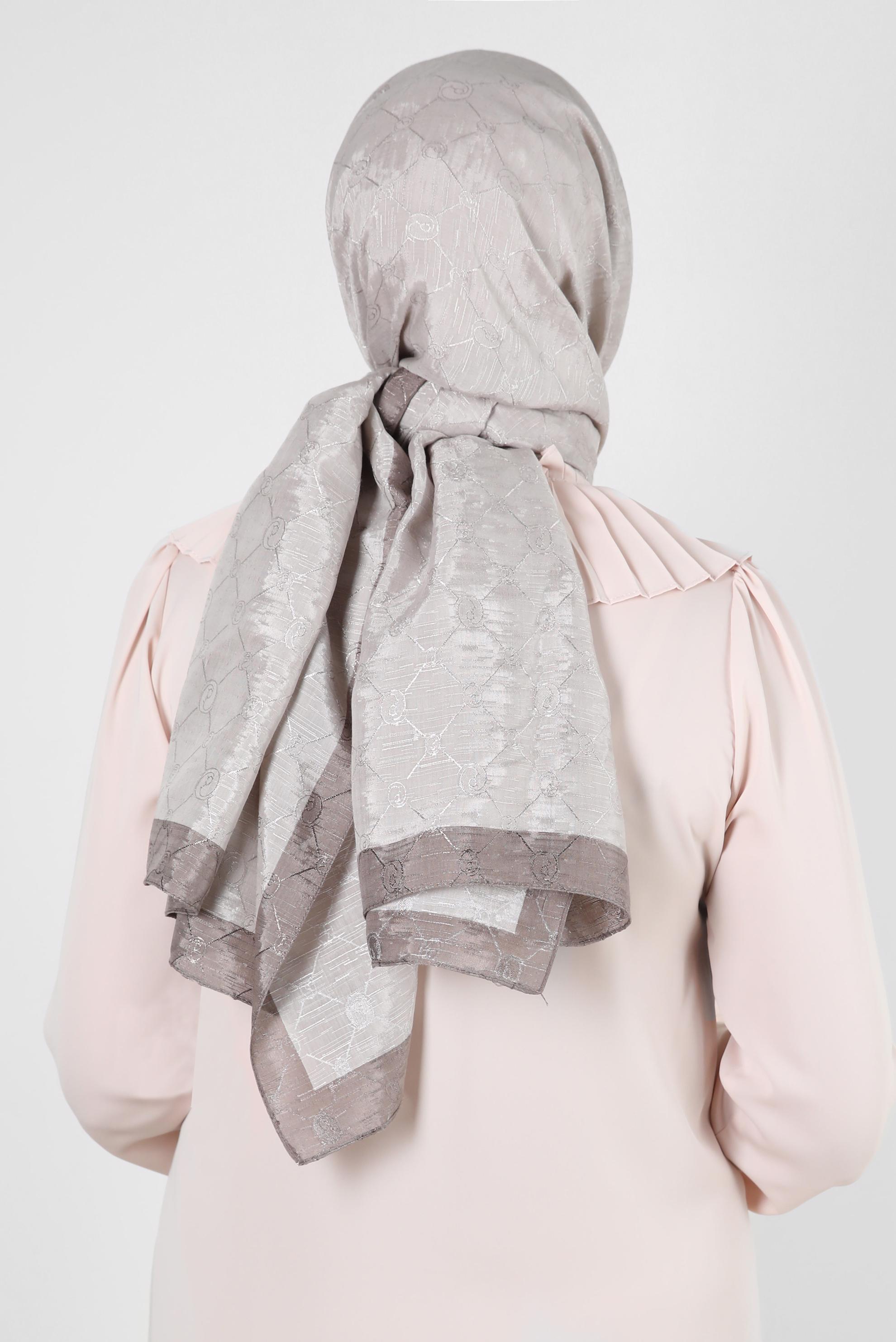 Tesettür giyim BEJ ALVİNA PAMUK FLOŞ ŞAL 8242 