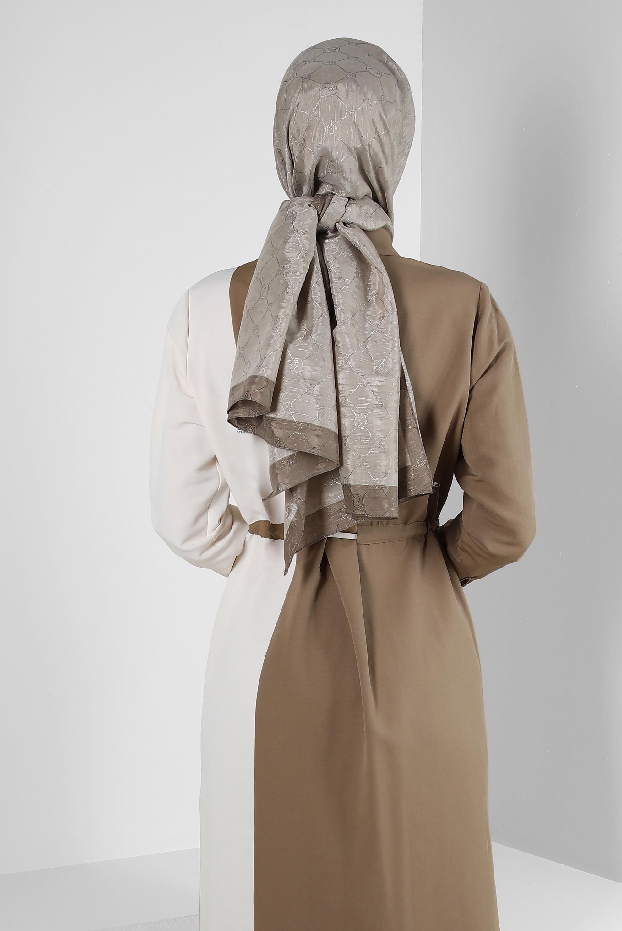 Tesettür giyim VİZON ALVİNA PAMUK FLOŞ ŞAL 8242 