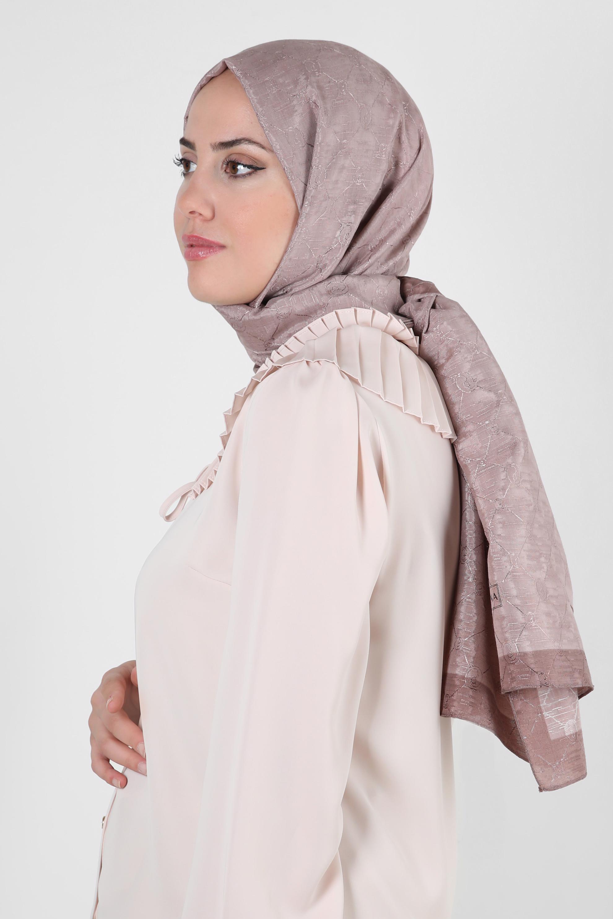Tesettür giyim PUDRA ALVİNA PAMUK FLOŞ ŞAL 8242 