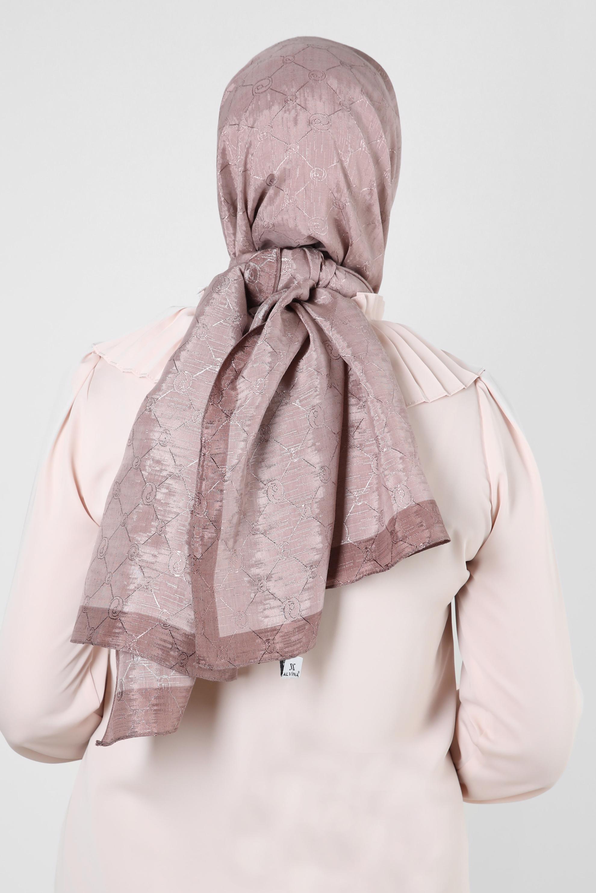 Tesettür giyim PUDRA ALVİNA PAMUK FLOŞ ŞAL 8242 