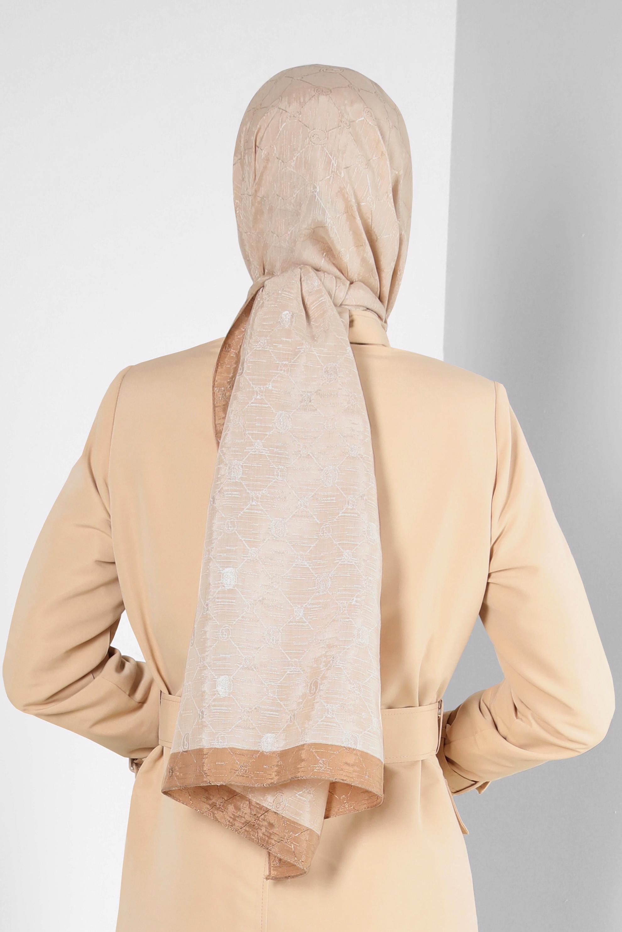 Tesettür giyim ALTIN ALVİNA PAMUK FLOŞ ŞAL 8242 