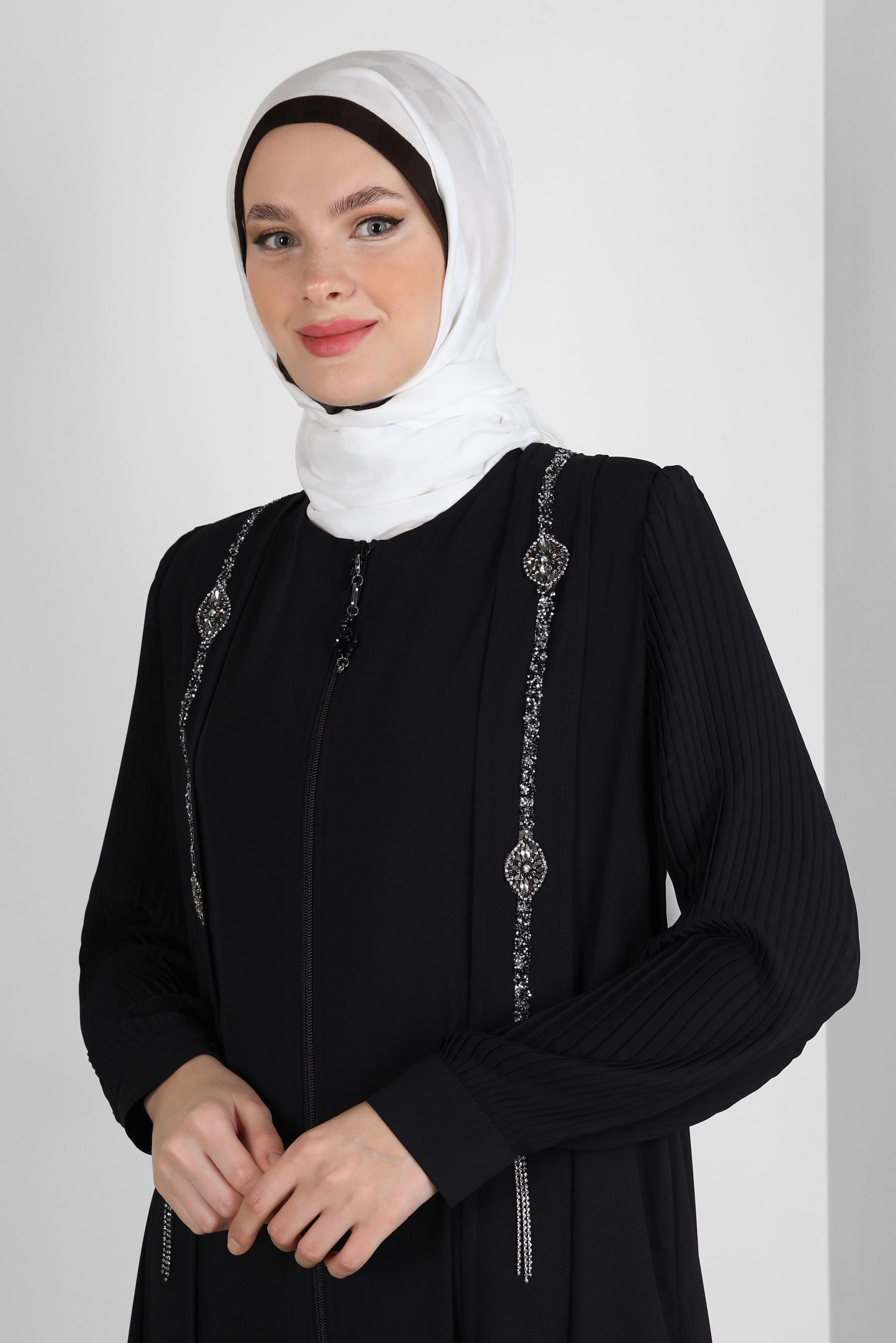 Tesettür giyim EKRU ALVİNA DAMA DESEN PAMUK ŞAL 8243