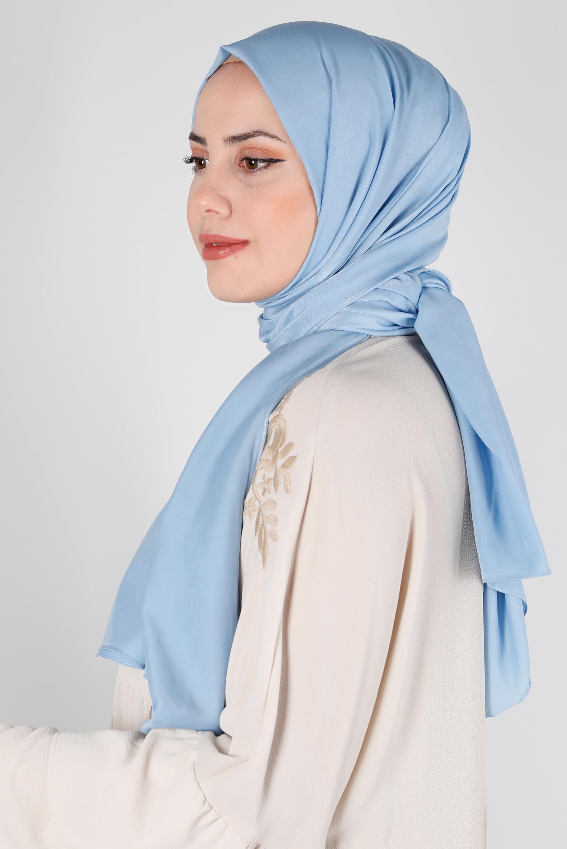 Tesettür giyim MAVİ ALVİNA İPEK MODAL ŞAL 8222