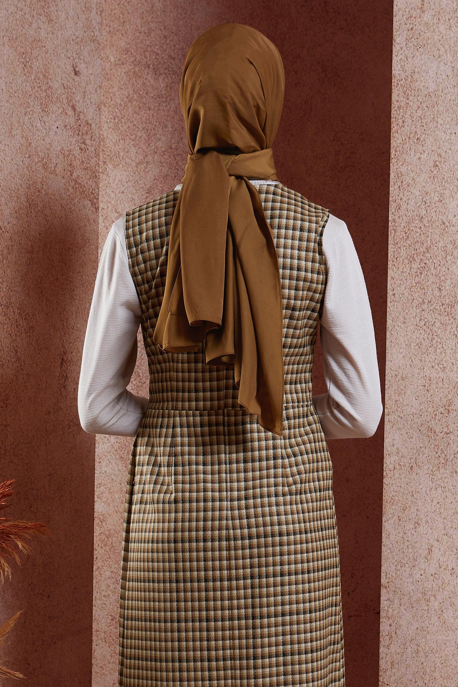 Vêtements hijab BRUN CHÂLE EN SOIE ALVINA 8222