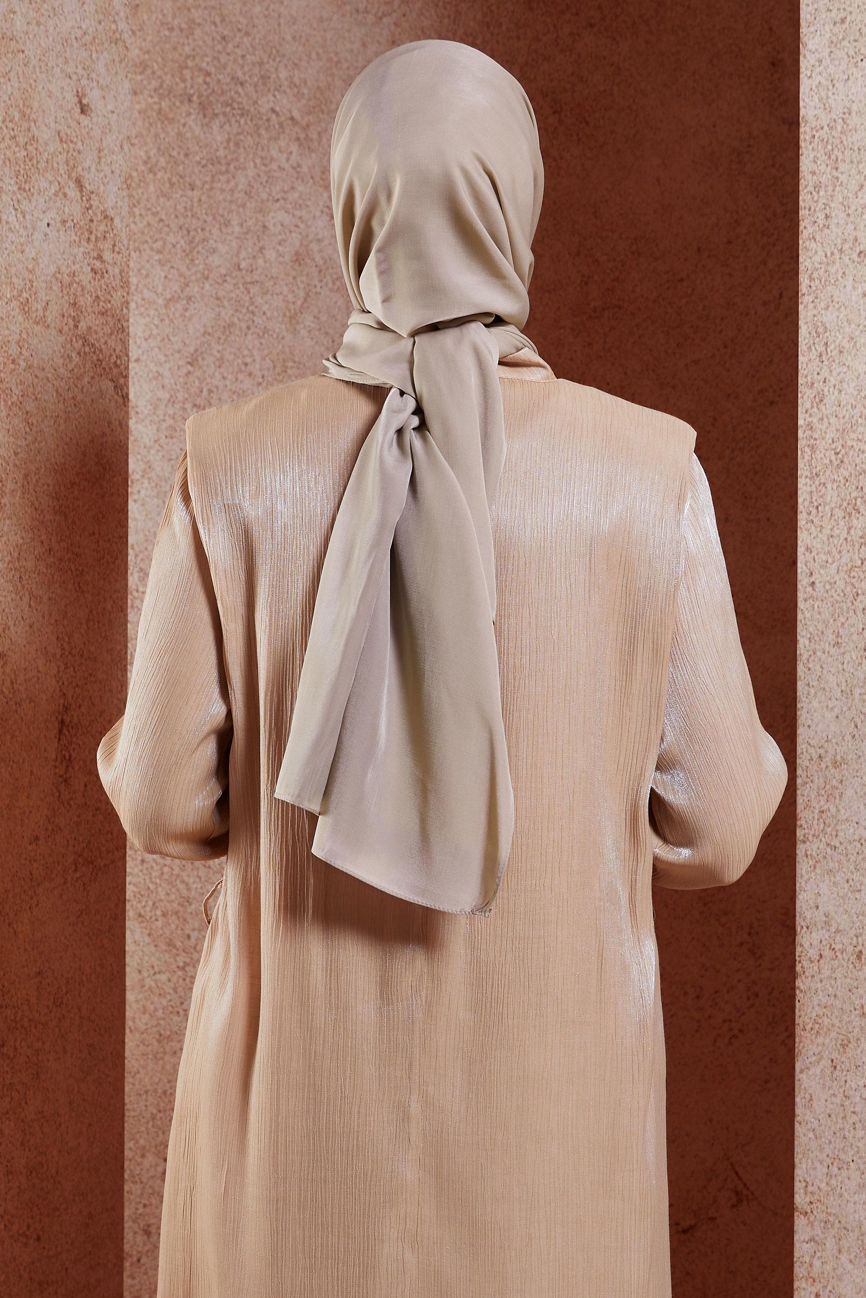 Tesettür giyim BEJ ALVİNA İPEK MODAL ŞAL 8222