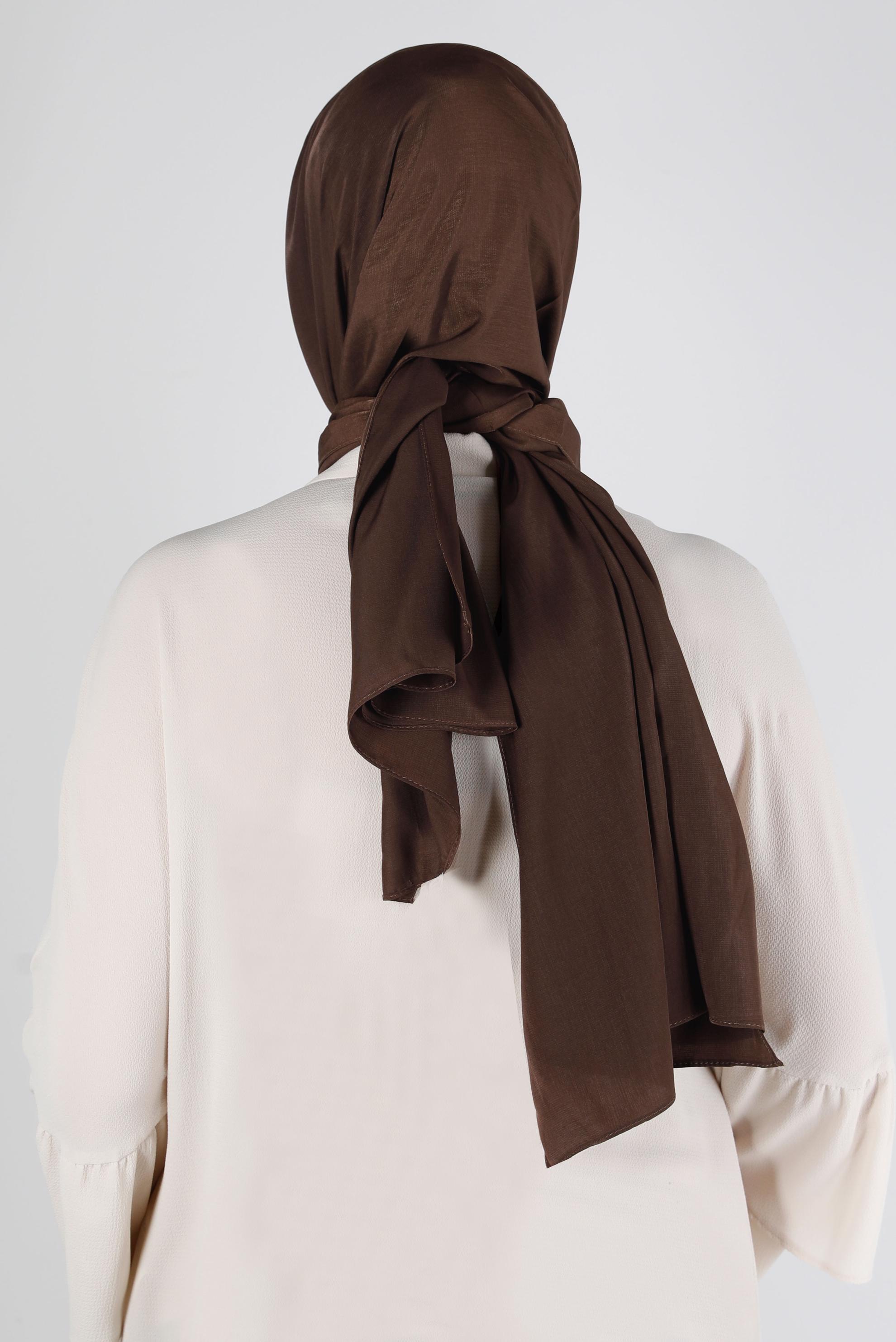 Tesettür giyim KAHVE ALVİNA İPEK MODAL ŞAL 8222