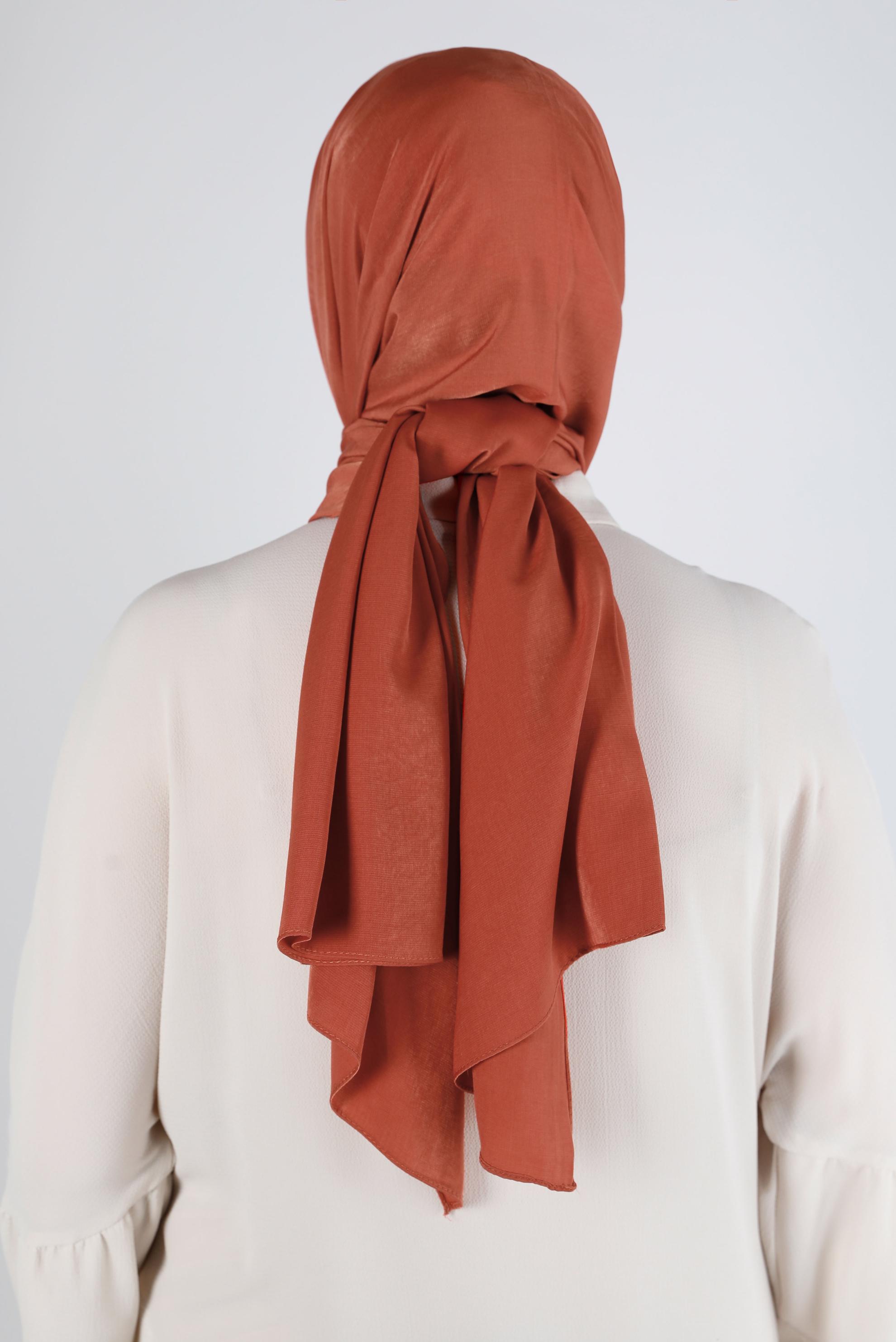 Tesettür giyim TURUNCU ALVİNA İPEK MODAL ŞAL 8222