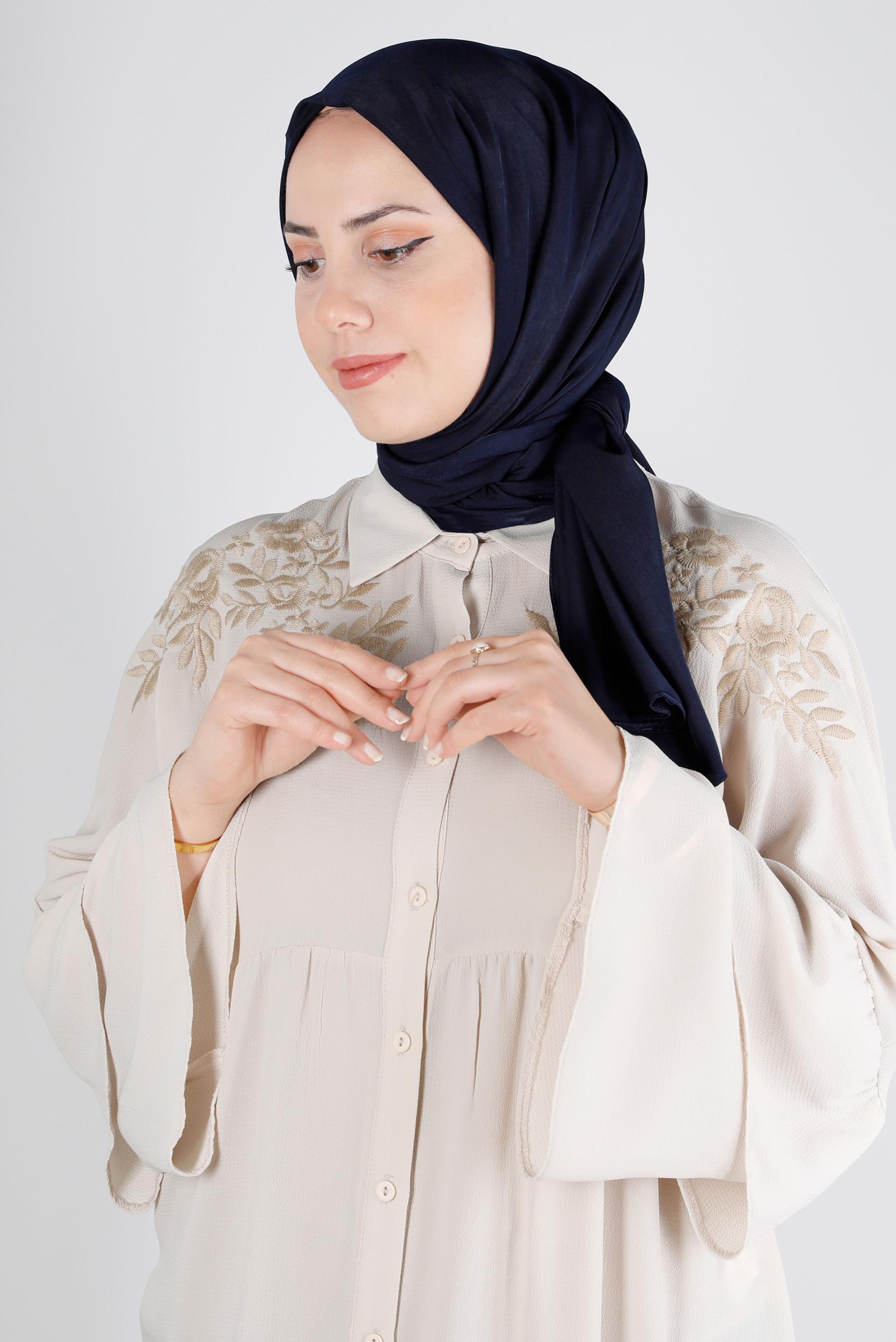 Tesettür giyim LACİVERT ALVİNA İPEK MODAL ŞAL 8222