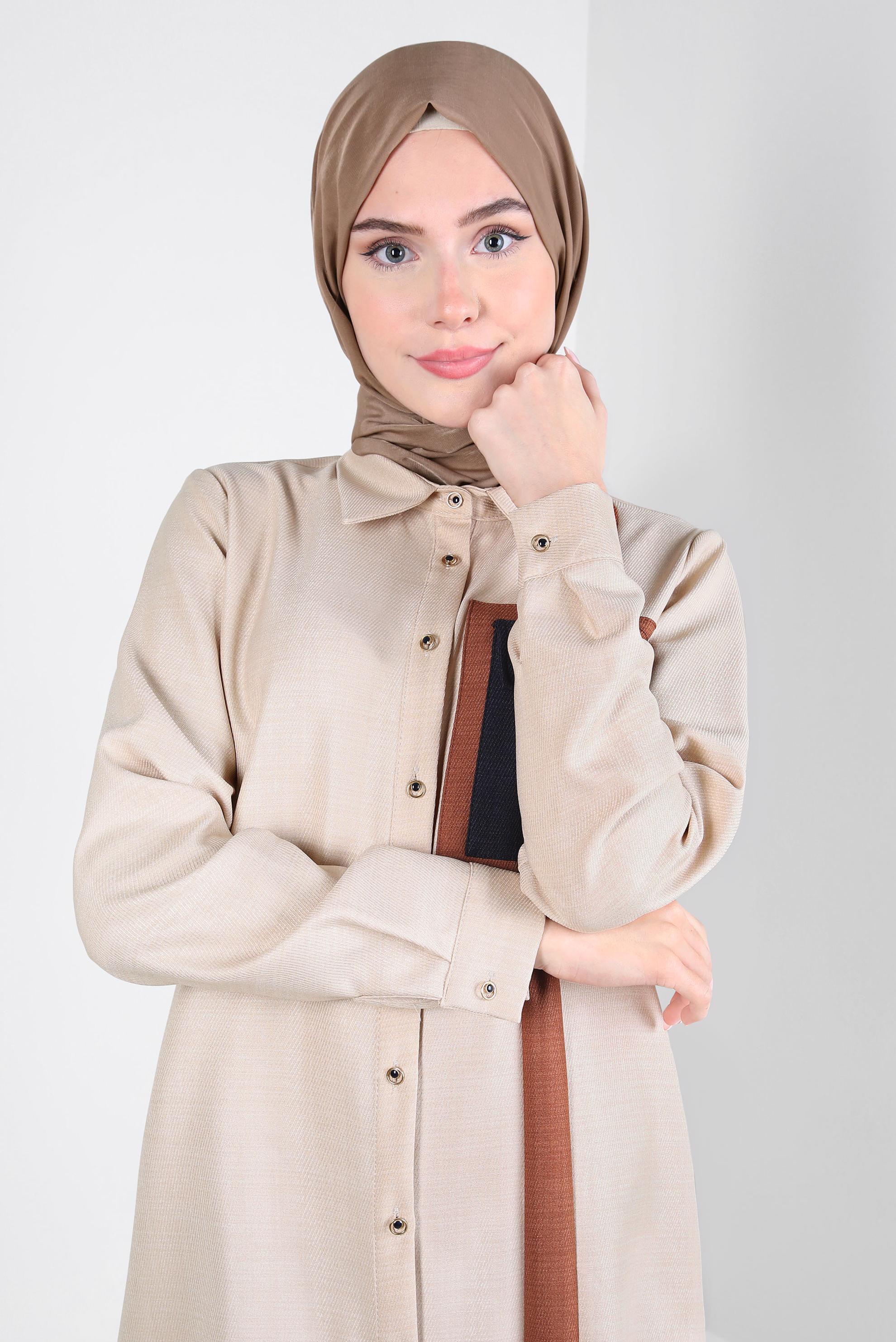 Tesettür giyim KAHVE ALVİNA İPEK MODAL ŞAL 8222