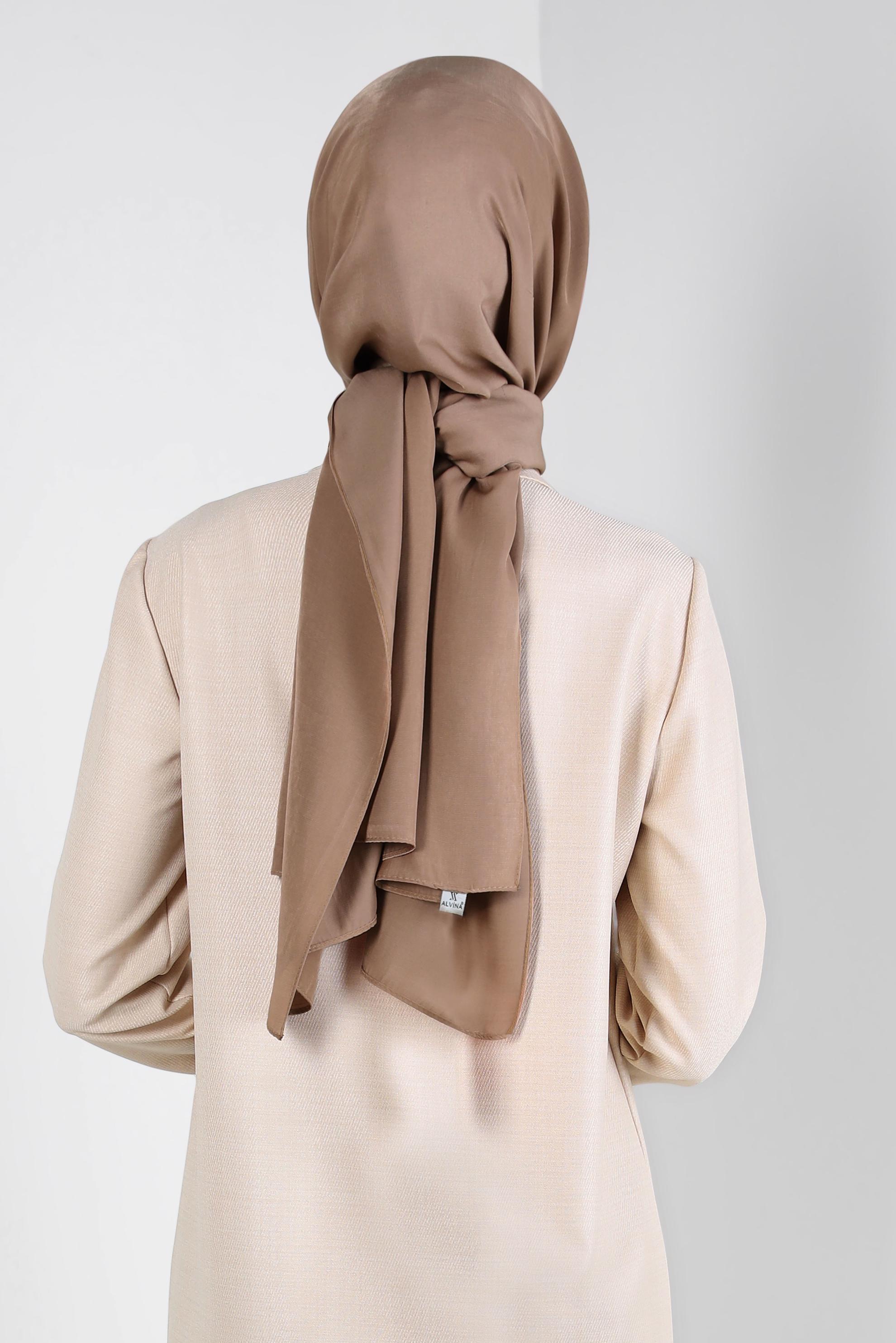 Tesettür giyim KAHVE ALVİNA İPEK MODAL ŞAL 8222