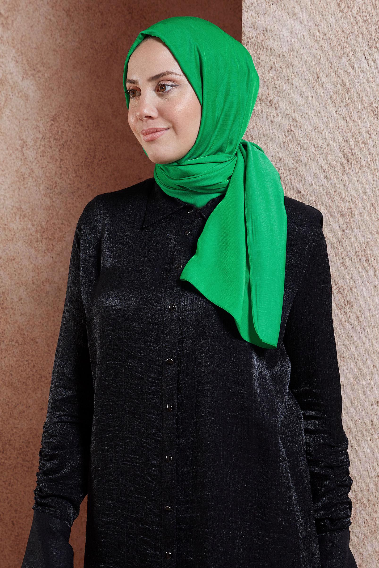 Hijab clothing GREEN ALVINA SILK SHAWL 8222