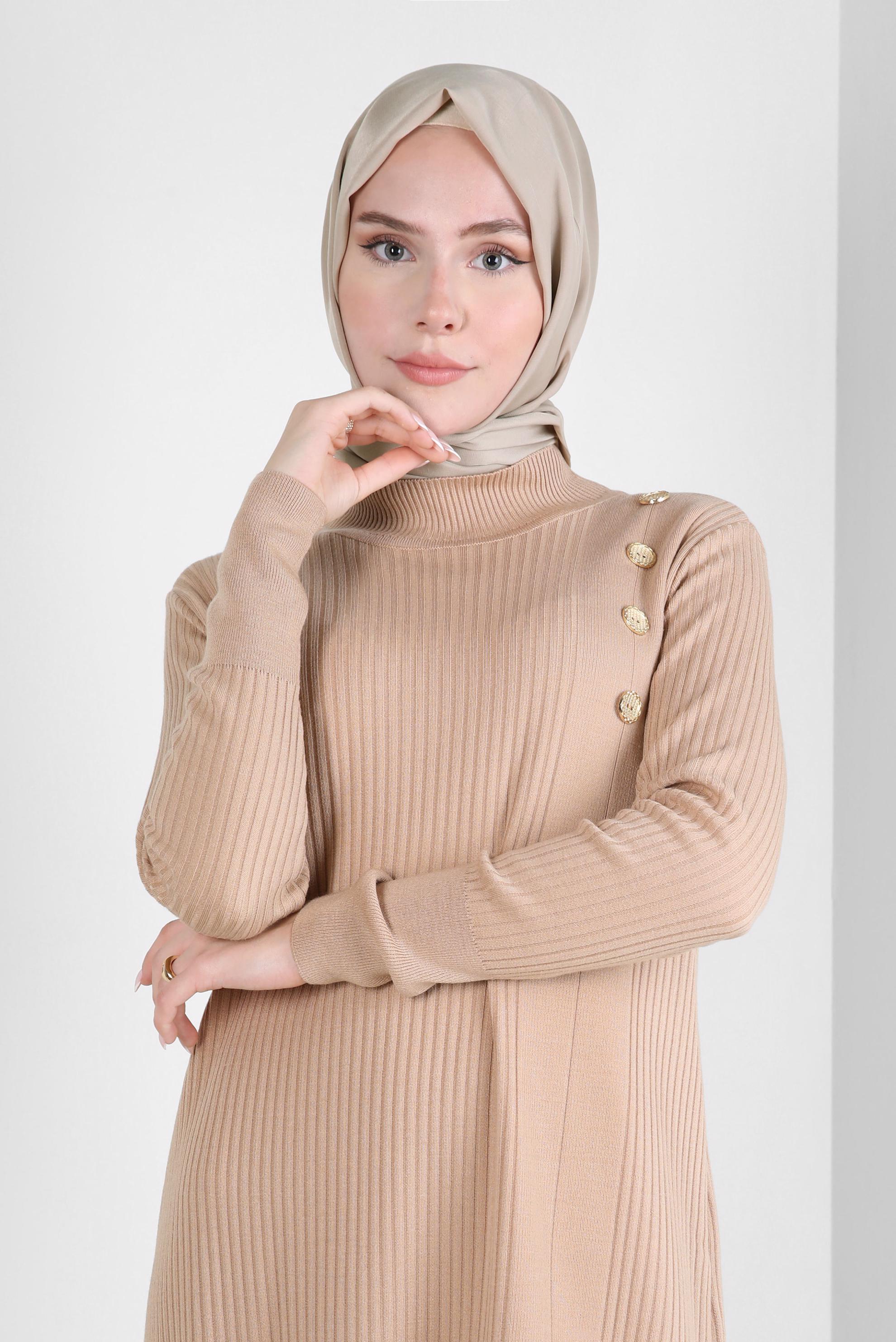 Tesettür giyim VİZON ALVİNA İPEK MODAL ŞAL 8222