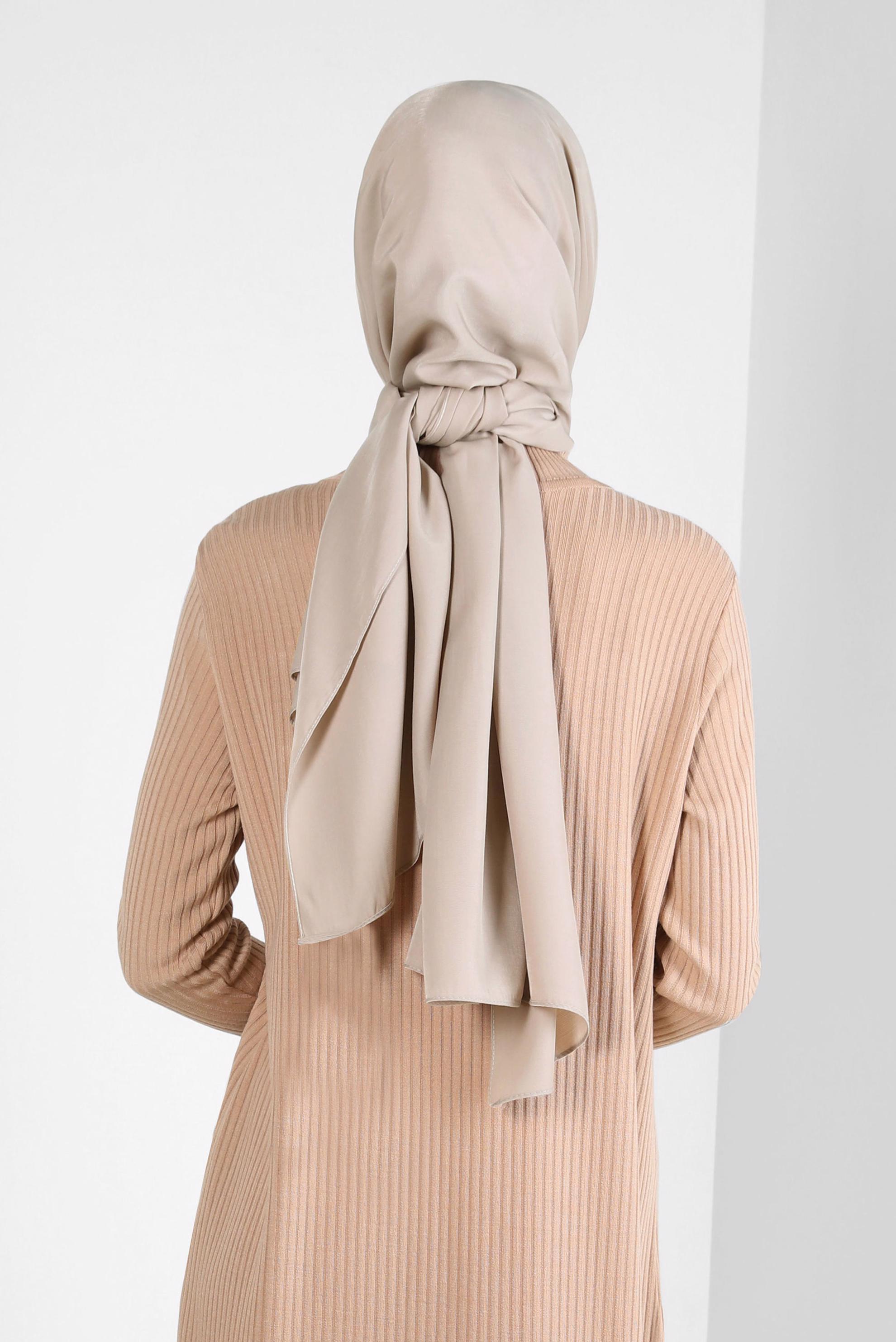 Tesettür giyim VİZON ALVİNA İPEK MODAL ŞAL 8222