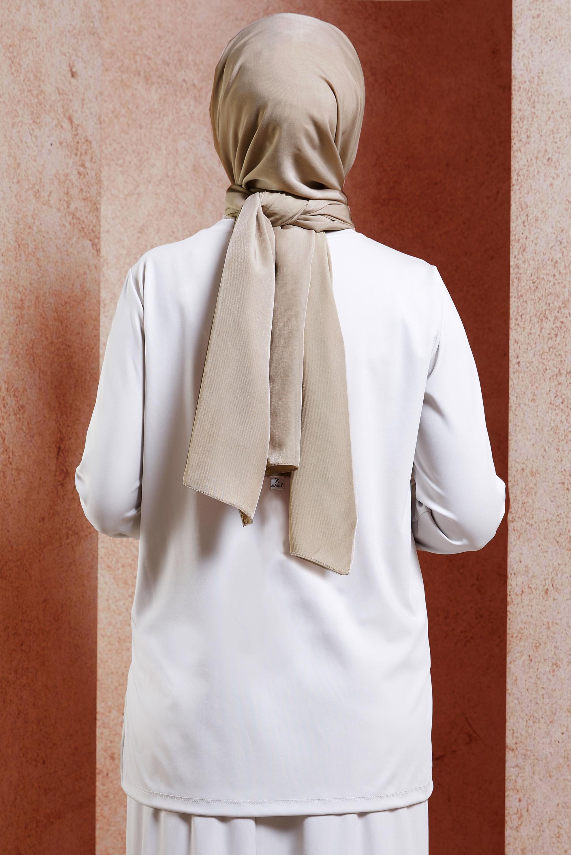 Tesettür giyim BEJ ALVİNA İPEK MODAL ŞAL 8222