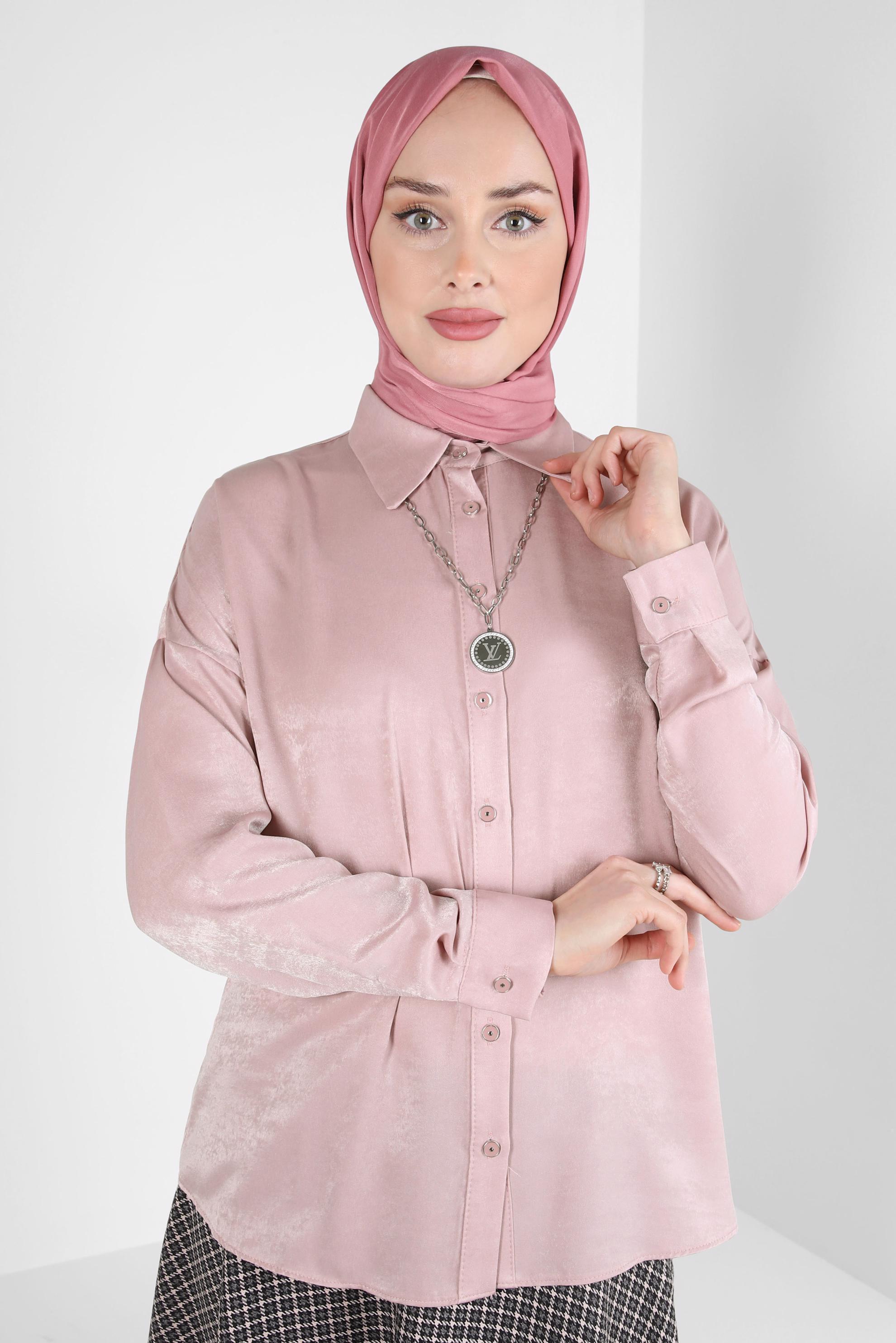 Tesettür giyim PUDRA ALVİNA İPEK MODAL ŞAL 8222