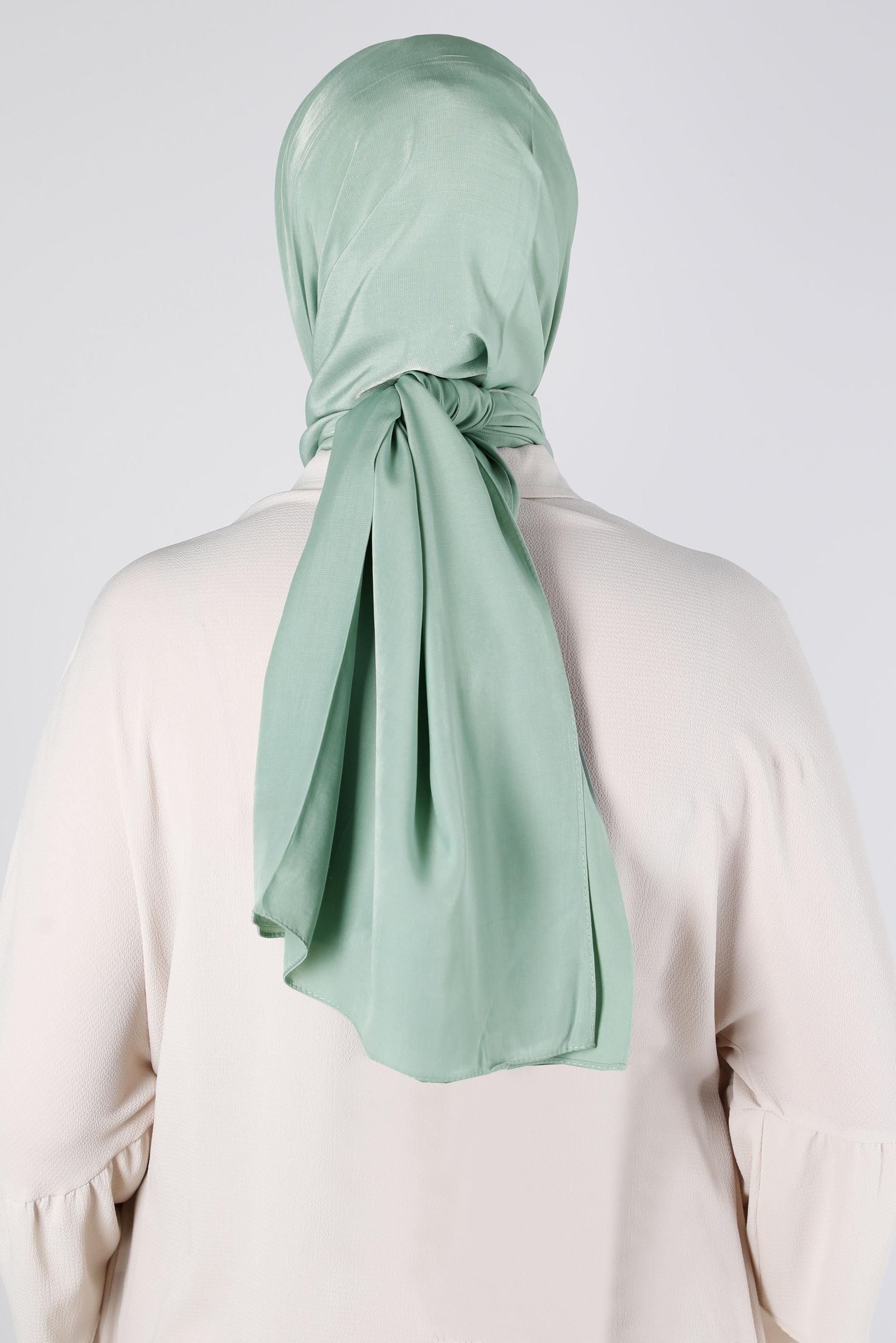 Tesettür giyim YEŞİL ALVİNA İPEK MODAL ŞAL 8222