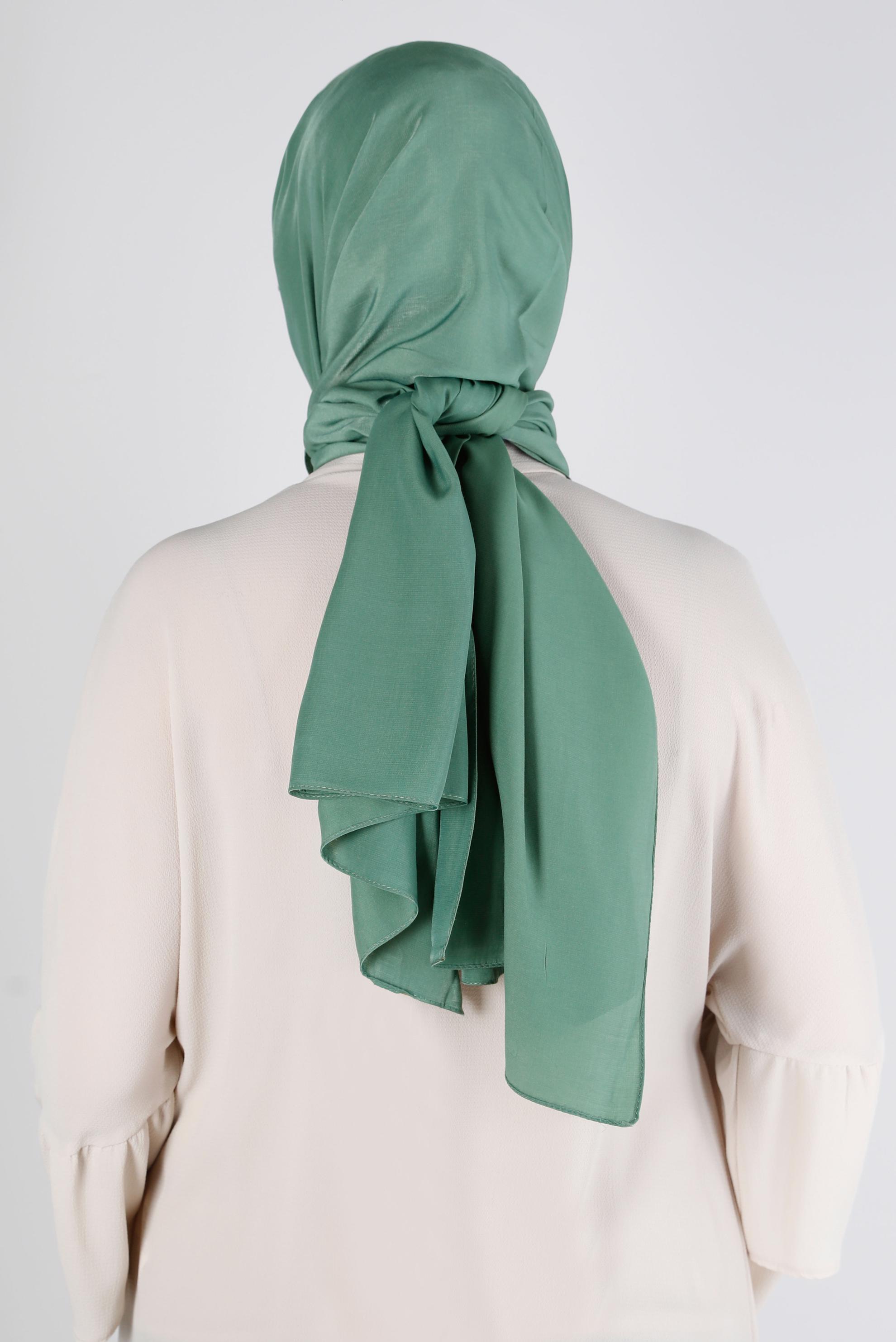 Tesettür giyim YEŞİL ALVİNA İPEK MODAL ŞAL 8222