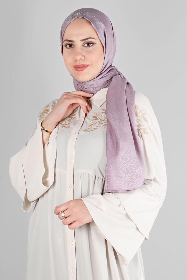 Vêtements hijab POURPRE ALVINA CHÂLE MOTIF GÉOMÉTRIQUE 8223 - ALVİNA