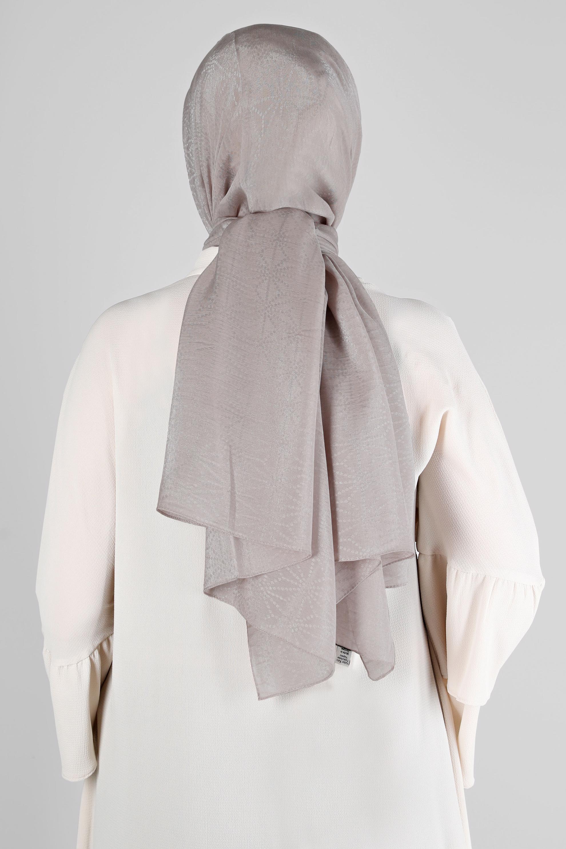 Tesettür giyim BEJ ALVİNA GEOMETRİK DESEN ABİYE ŞAL 8223