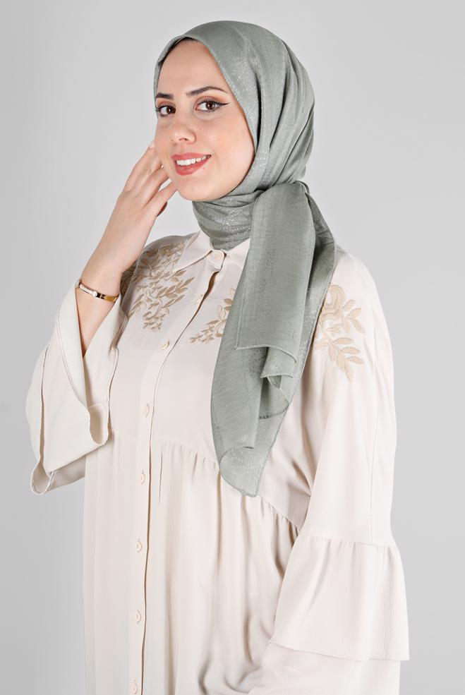 Vêtements hijab VERT ALVINA CHÂLE MOTIF GÉOMÉTRIQUE 8223 - ALVİNA