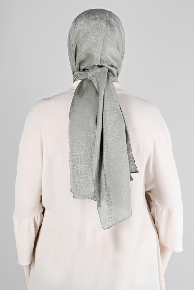 Vêtements hijab VERT ALVINA CHÂLE MOTIF GÉOMÉTRIQUE 8223 - ALVİNA