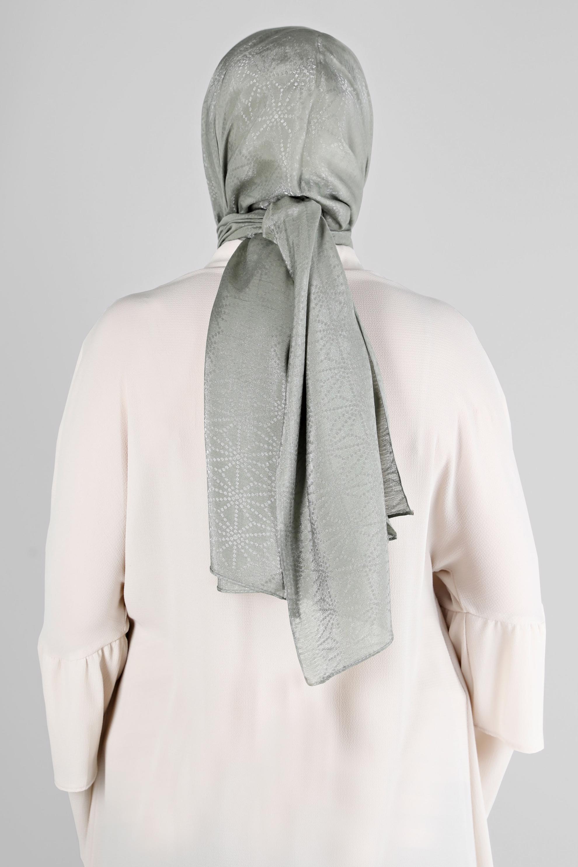 Vêtements hijab VERT ALVINA CHÂLE MOTIF GÉOMÉTRIQUE 8223