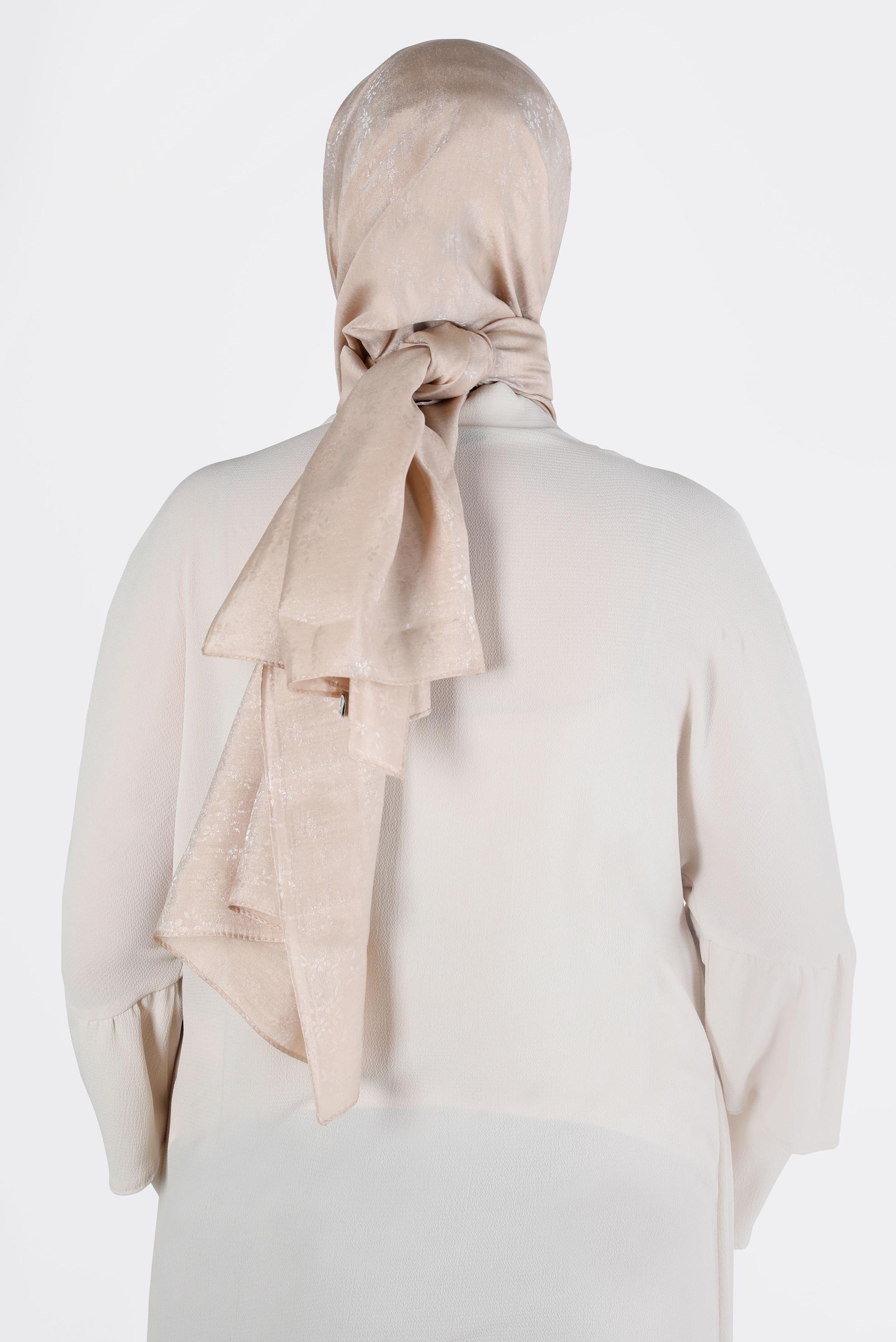 Tesettür giyim BEJ ALVİNA ÇİÇEK DESEN ABİYE ŞAL 8224 