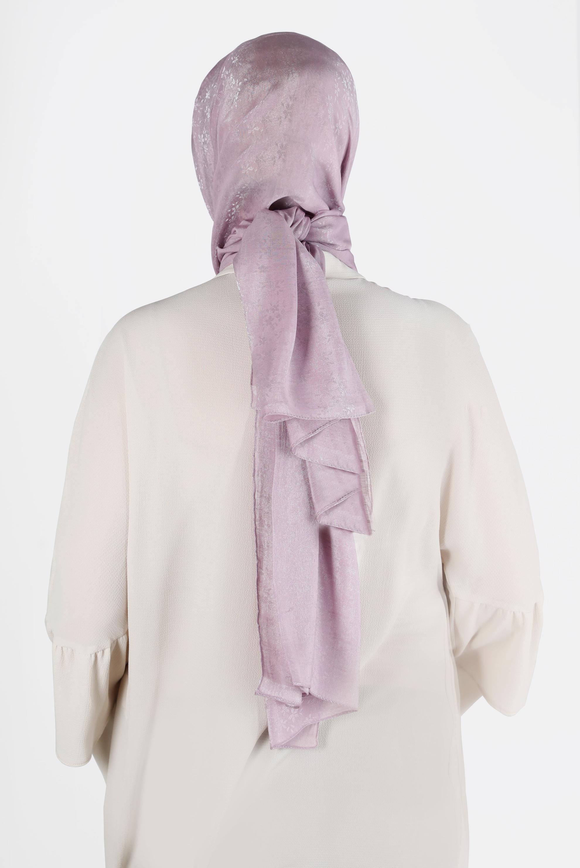 Tesettür giyim MOR ALVİNA ÇİÇEK DESEN ABİYE ŞAL 8224 