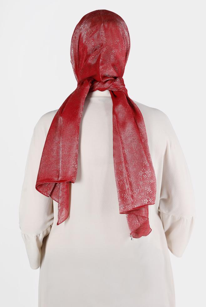 Hijab-Kleidung BEIGE ALVİNA GLITZERSCHAL 8224 - ALVİNA