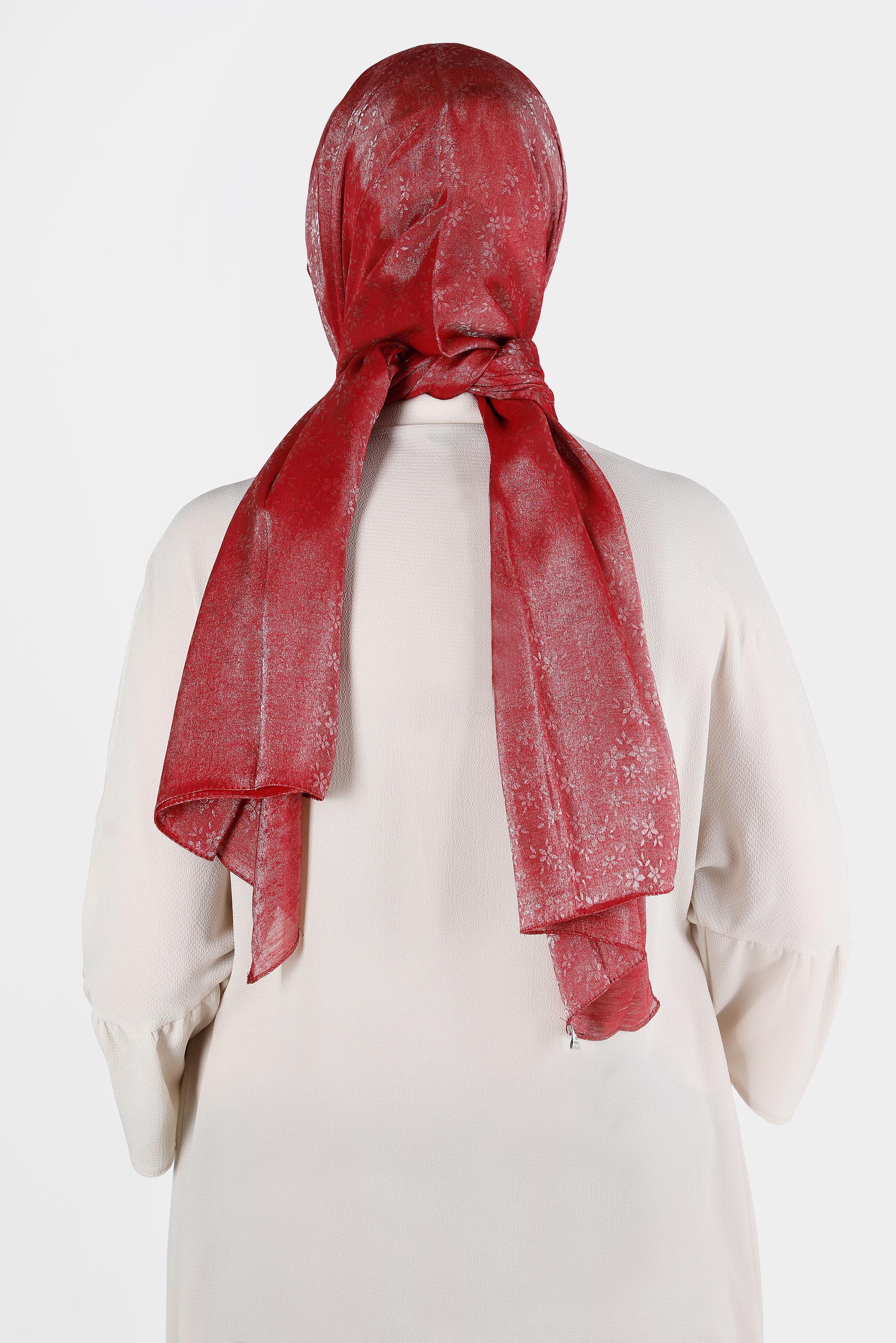 Tesettür giyim BORDO ALVİNA ÇİÇEK DESEN ABİYE ŞAL 8224 