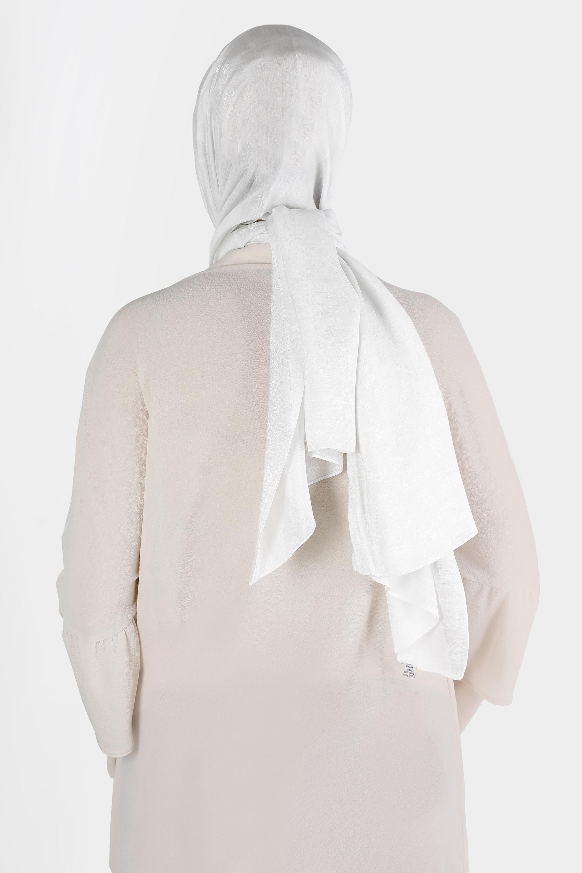 Tesettür giyim EKRU ALVİNA ÇİÇEK DESEN ABİYE ŞAL 8224 