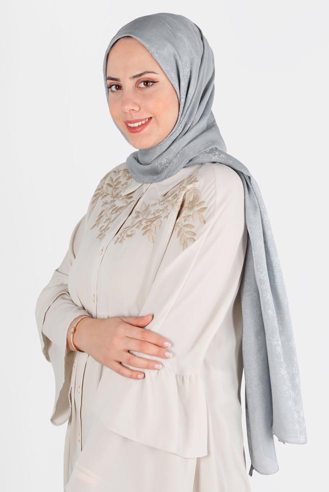 Hijab-Kleidung SILBER ALVİNA GLITZERSCHAL 8224 - ALVİNA