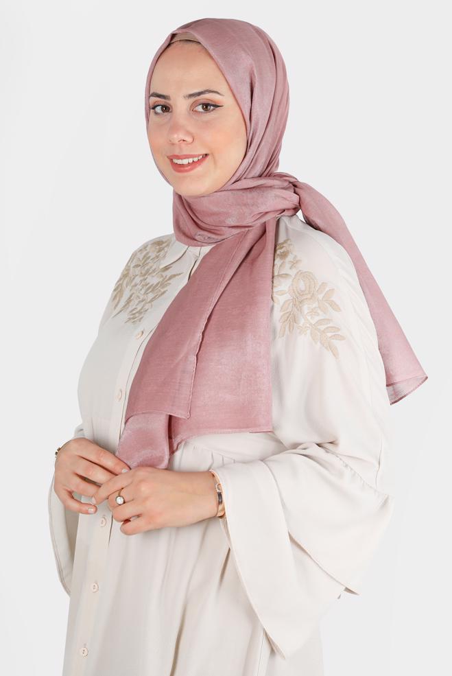 Vêtements hijab POUDRE ALVİNA CHÂLE À PAILLETTES À FLEURS 8224 - ALVİNA