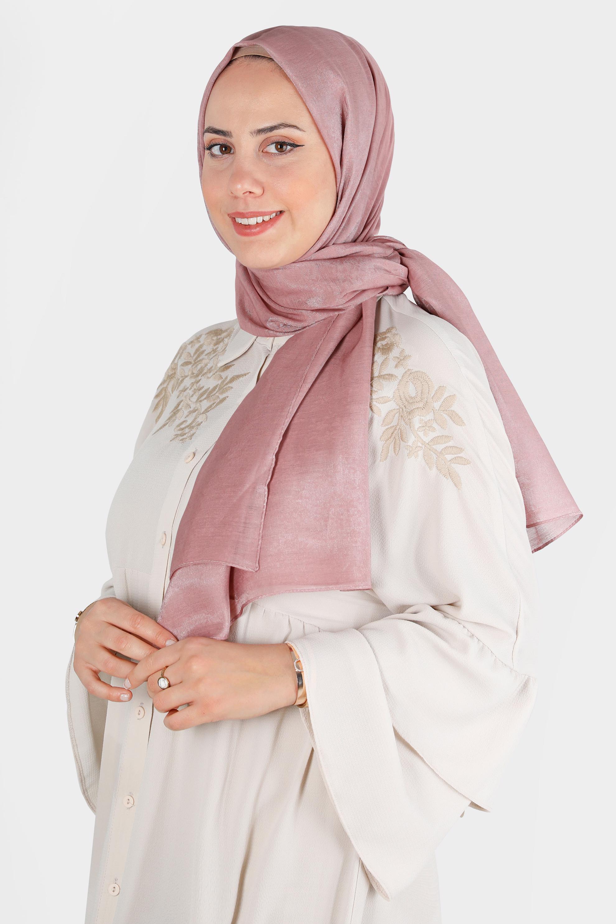 Tesettür giyim PUDRA ALVİNA ÇİÇEK DESEN ABİYE ŞAL 8224 