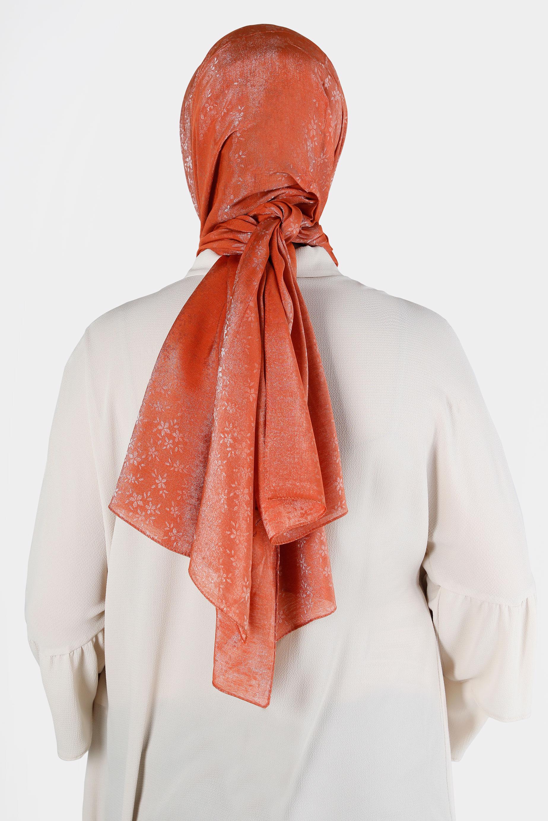 Tesettür giyim TABA ALVİNA ÇİÇEK DESEN ABİYE ŞAL 8224 