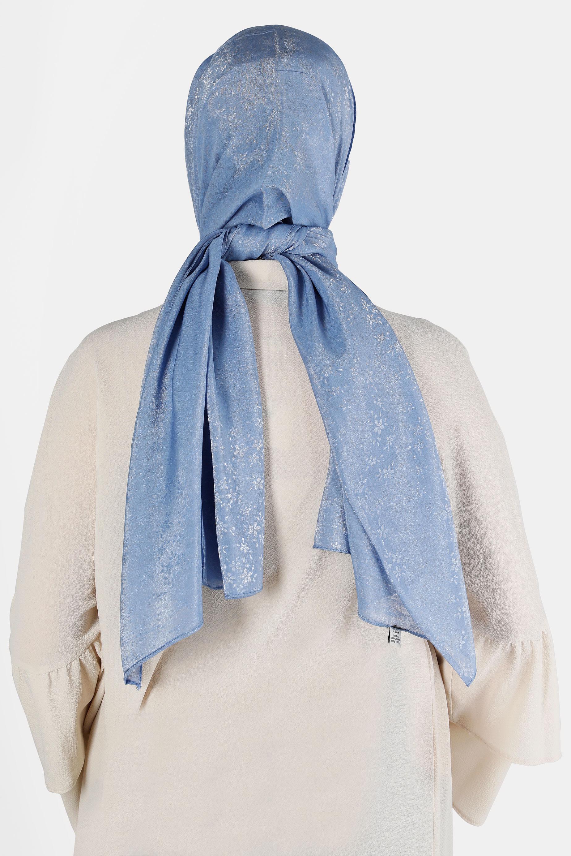 Tesettür giyim LACİVERT ALVİNA ÇİÇEK DESEN ABİYE ŞAL 8224 