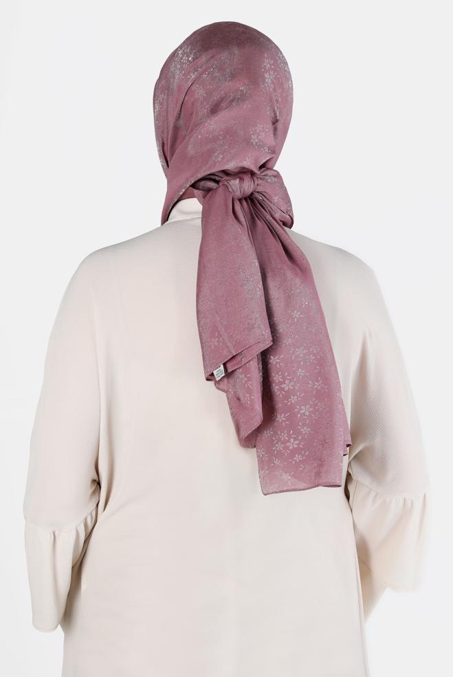 Hijab clothing PINK  ALVİNA FLOWER PATTERN GLITTERED SHAWL 8224 - ALVİNA