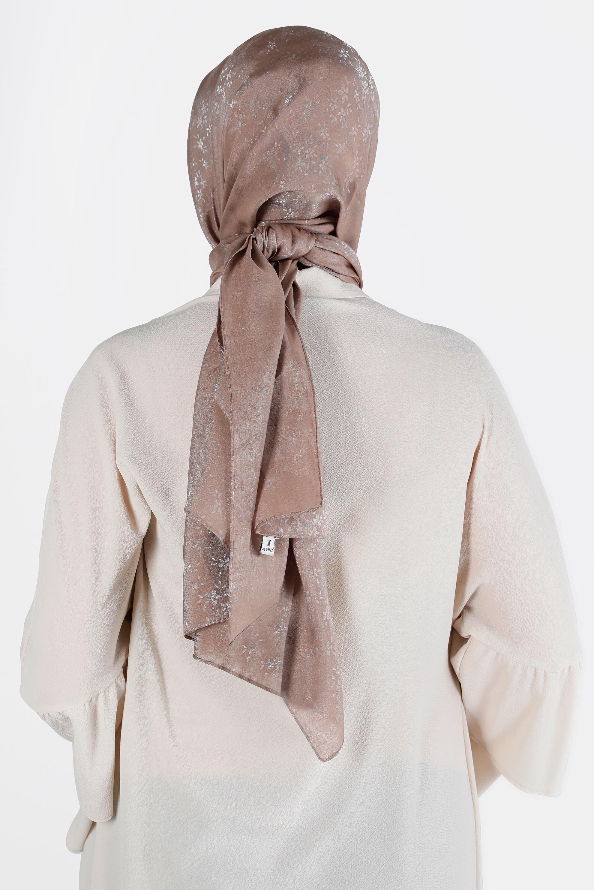 Tesettür giyim VİZON ALVİNA ÇİÇEK DESEN ABİYE ŞAL 8224 