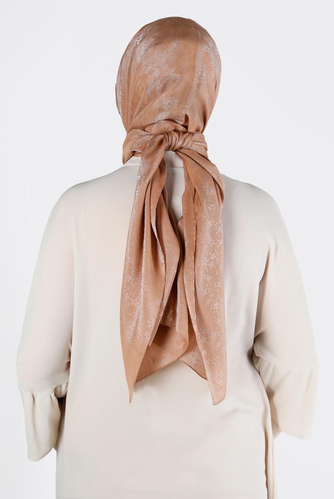 Hijab-Kleidung BEIGE ALVİNA GLITZERSCHAL 8224 - ALVİNA