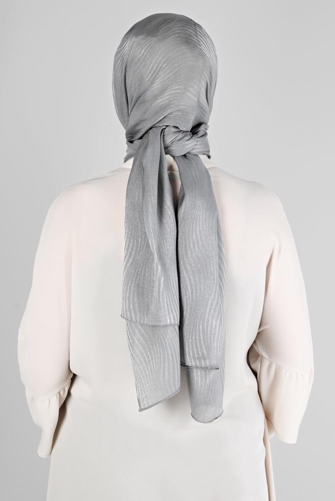 Vêtements hijab GRIS ÉCHARPE À PAILLETTES ALVİNA 8225 - ALVİNA
