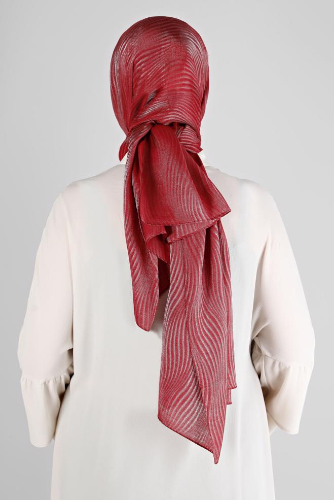 Vêtements hijab ROUGE BORDEAUX ÉCHARPE À PAILLETTES ALVİNA 8225 - ALVİNA