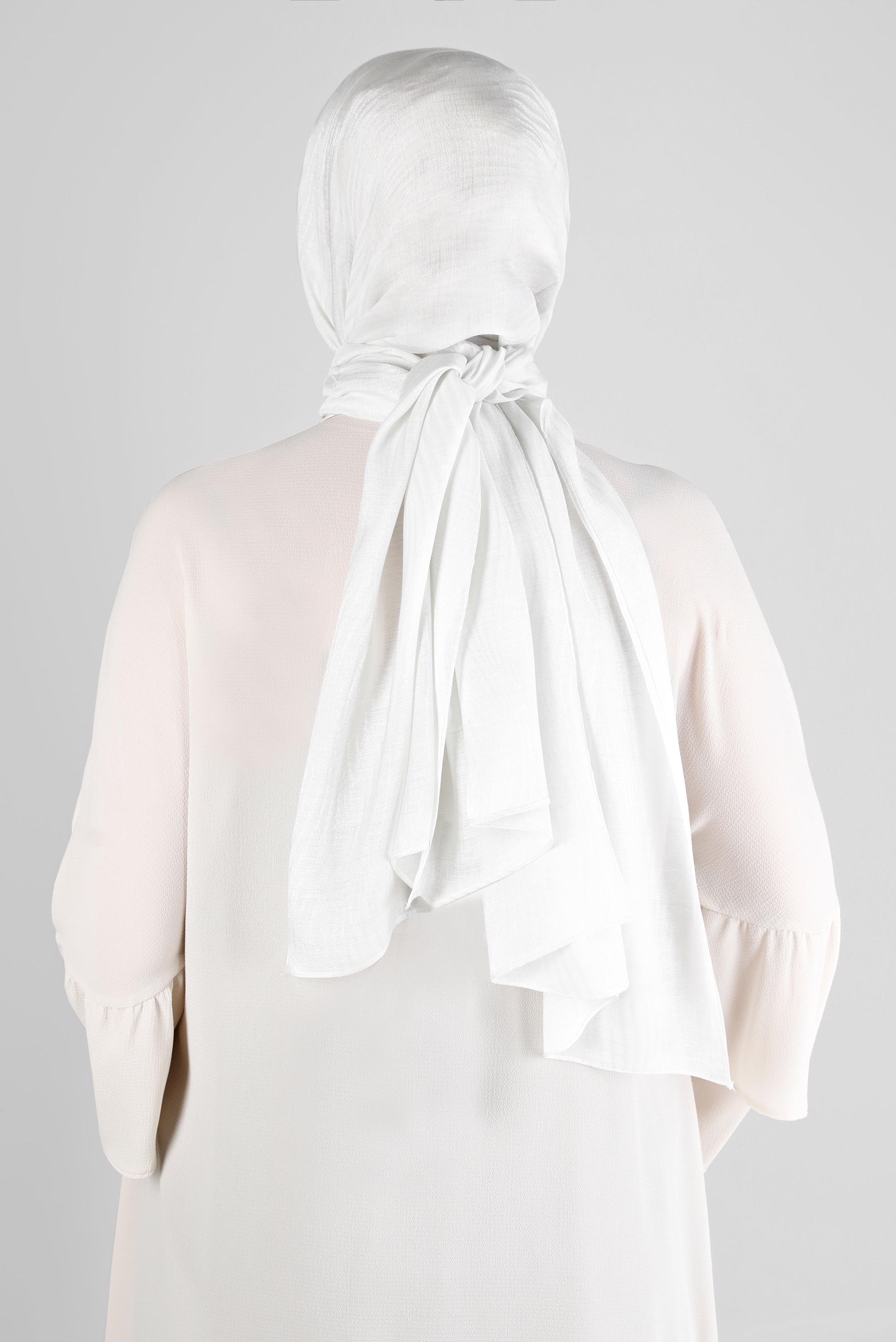 Tesettür giyim EKRU ALVİNA DALGA DESEN ABİYE ŞAL 8225 