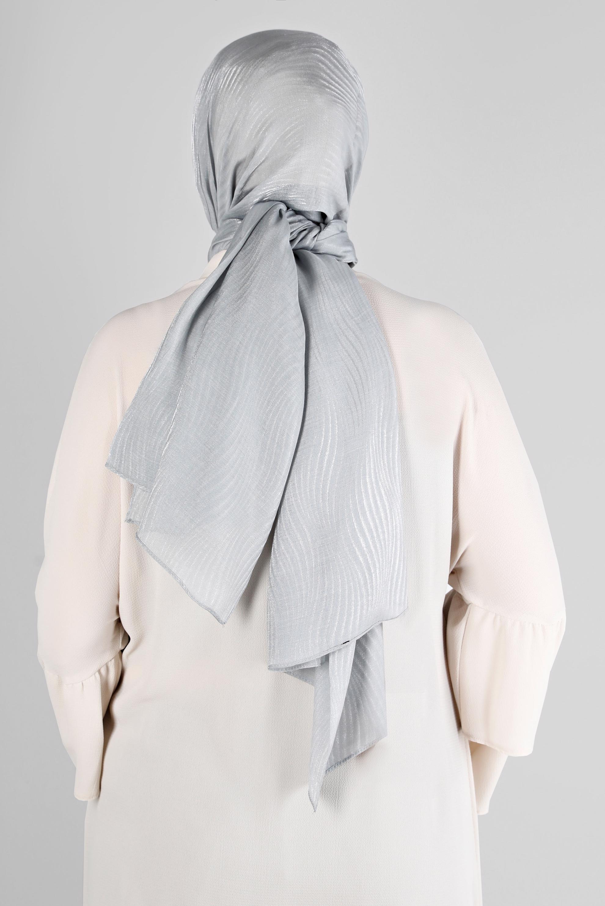 Vêtements hijab ARGENT ÉCHARPE À PAILLETTES ALVİNA 8225