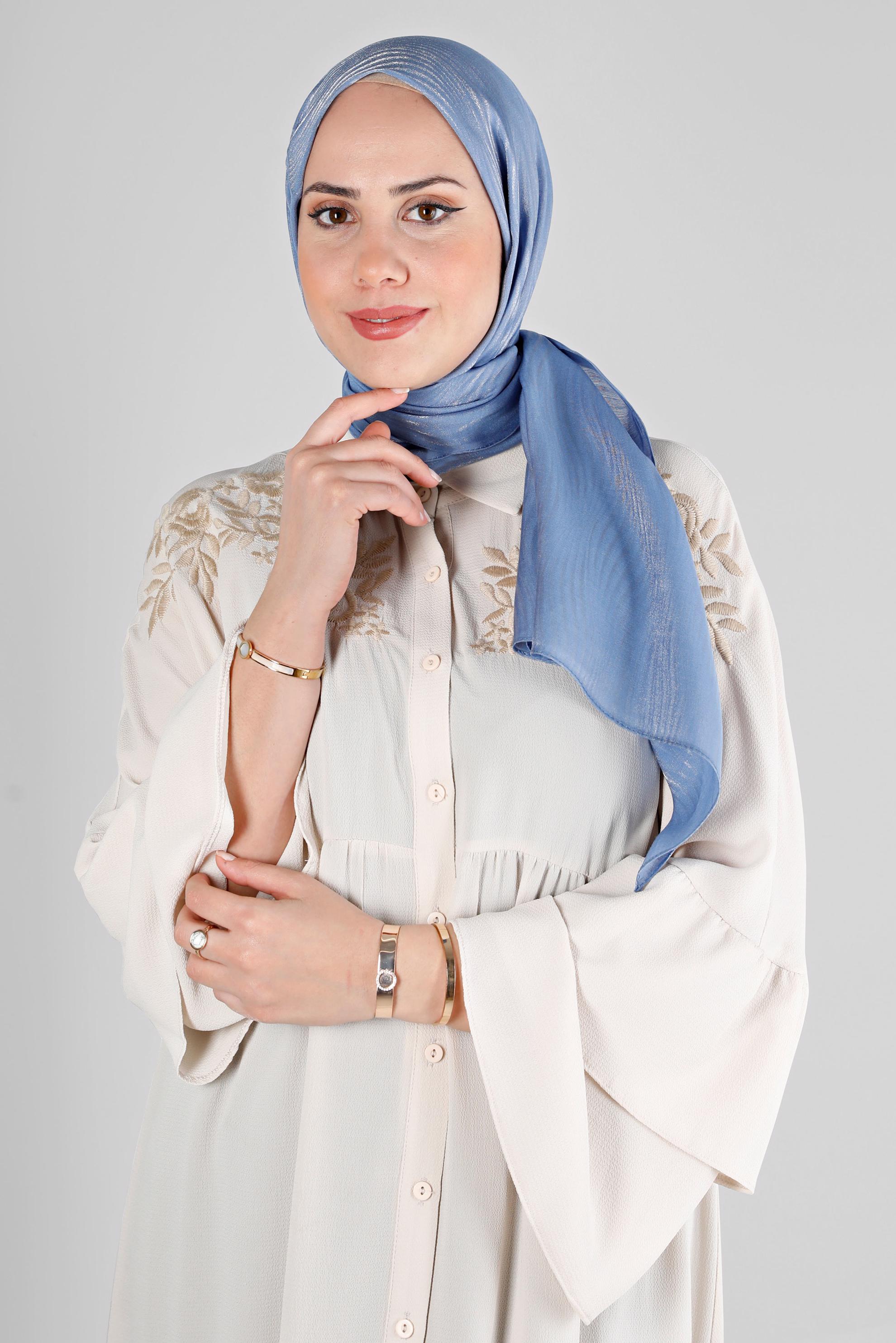 Vêtements hijab BLEU MARINE ÉCHARPE À PAILLETTES ALVİNA 8225