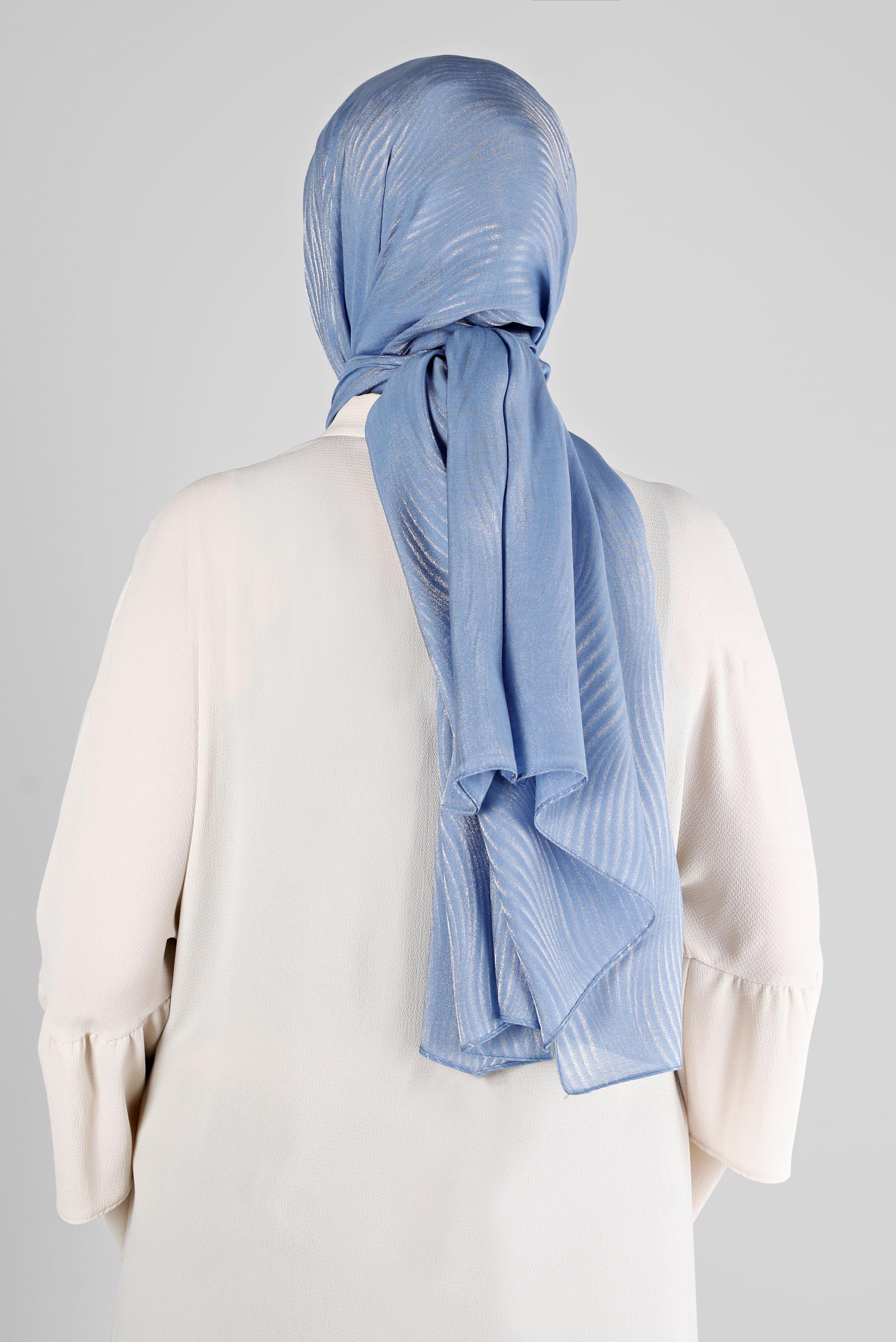 Vêtements hijab BLEU MARINE ÉCHARPE À PAILLETTES ALVİNA 8225