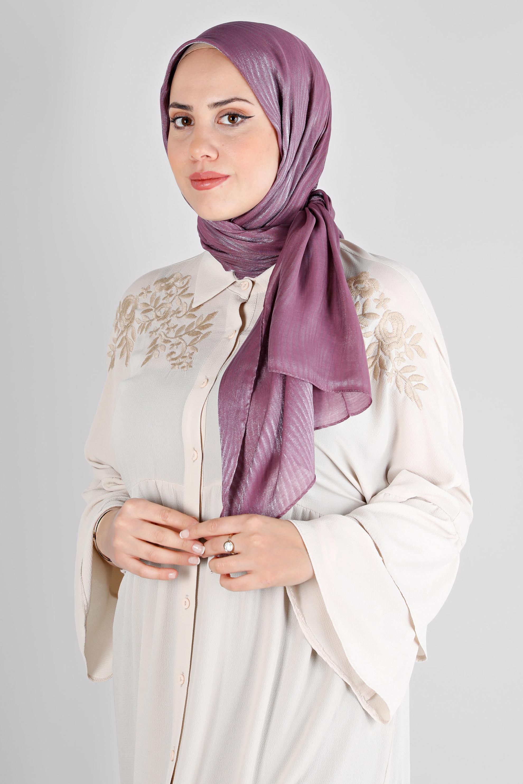 Tesettür giyim PEMBE ALVİNA DALGA DESEN ABİYE ŞAL 8225 